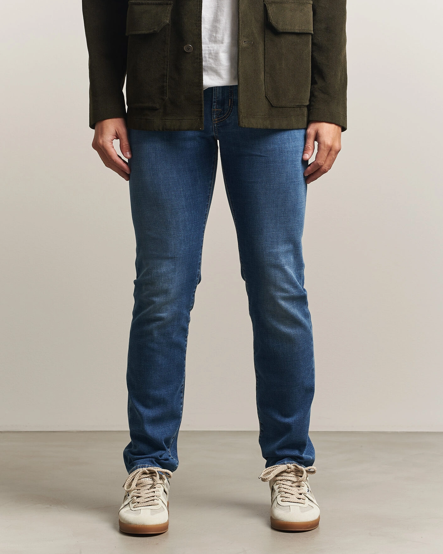 Herr | Jeans | Jacob Cohën | Bard Fast Slim Fit Stretch Jeans Mid Blue