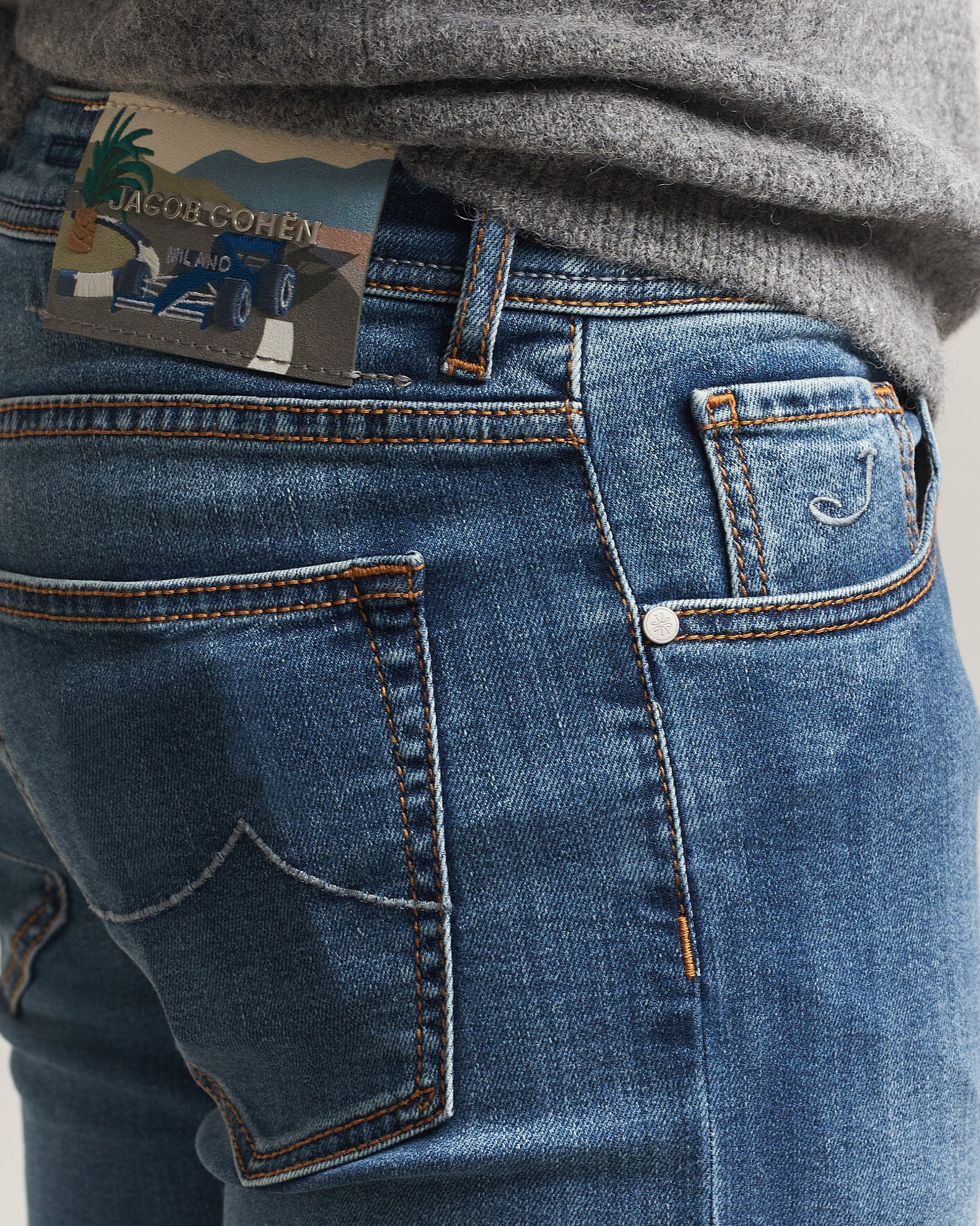 Herr | Jeans | Jacob Cohën | Nick F1 Slim Fit Stretch Jeans Light Blue