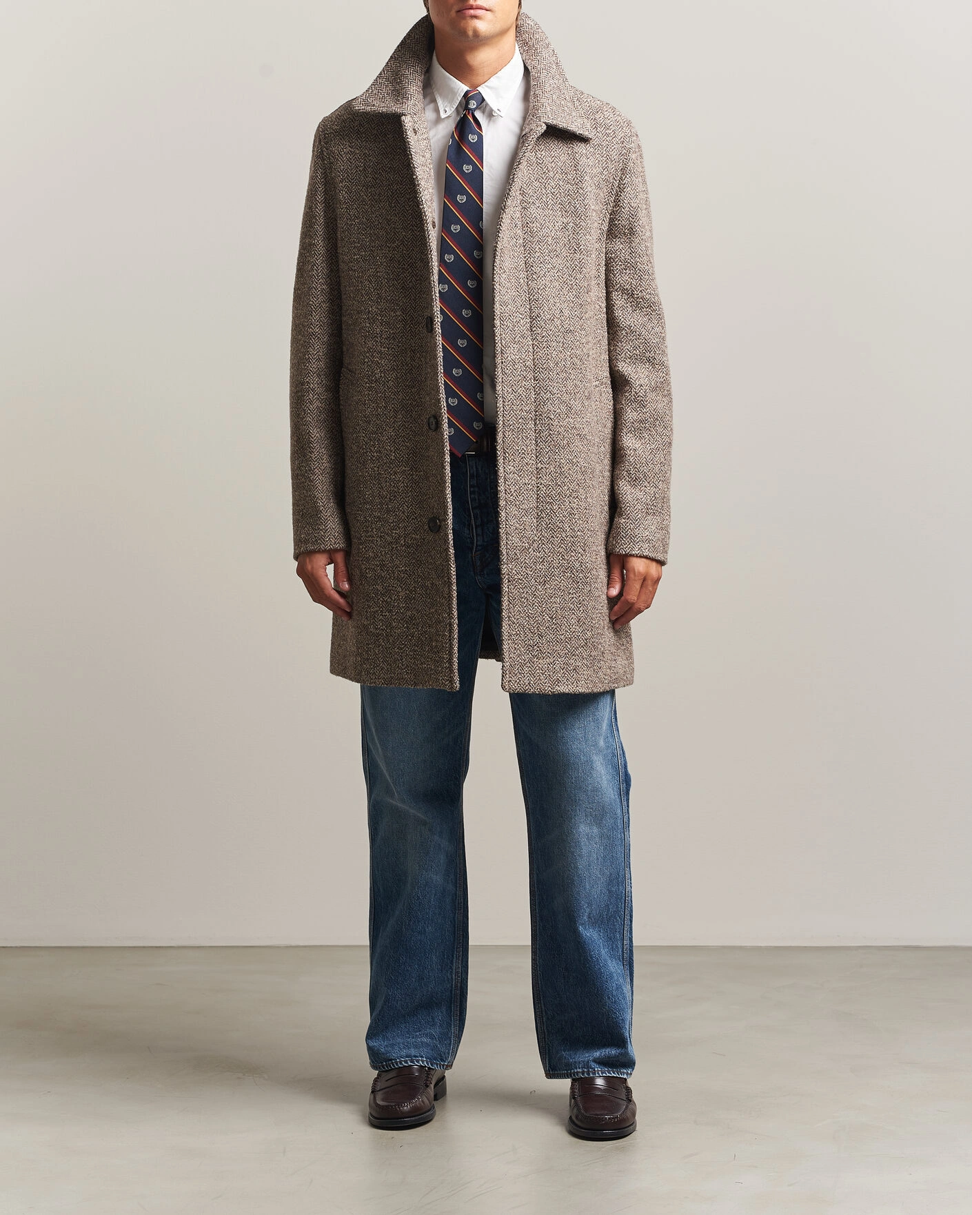 Herr | Jackor | Gant | Wool Car Coat Mist Taupe