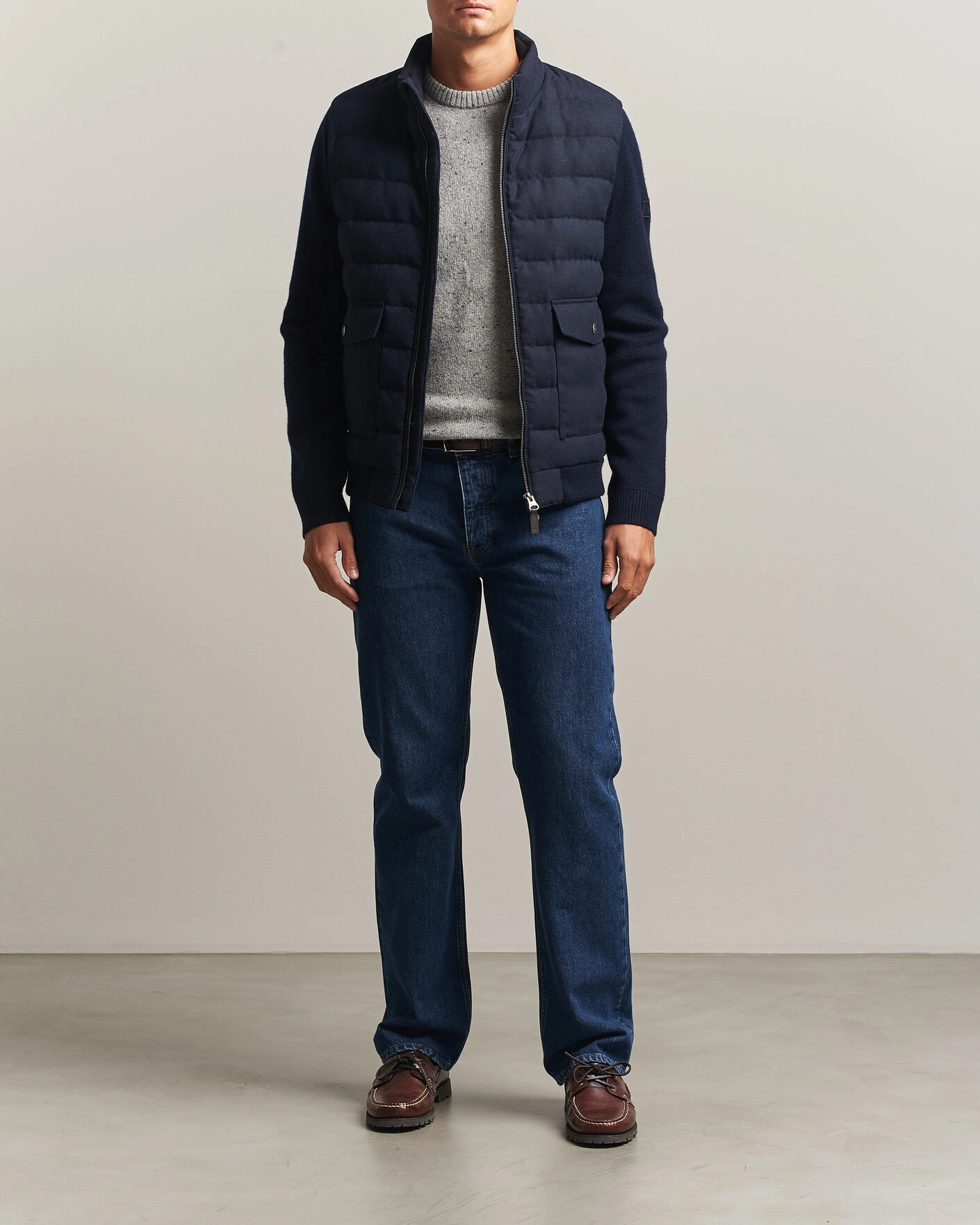 Herr | Jackor | Gant | Padded Hybrid Flannel Jacket Evening Blue