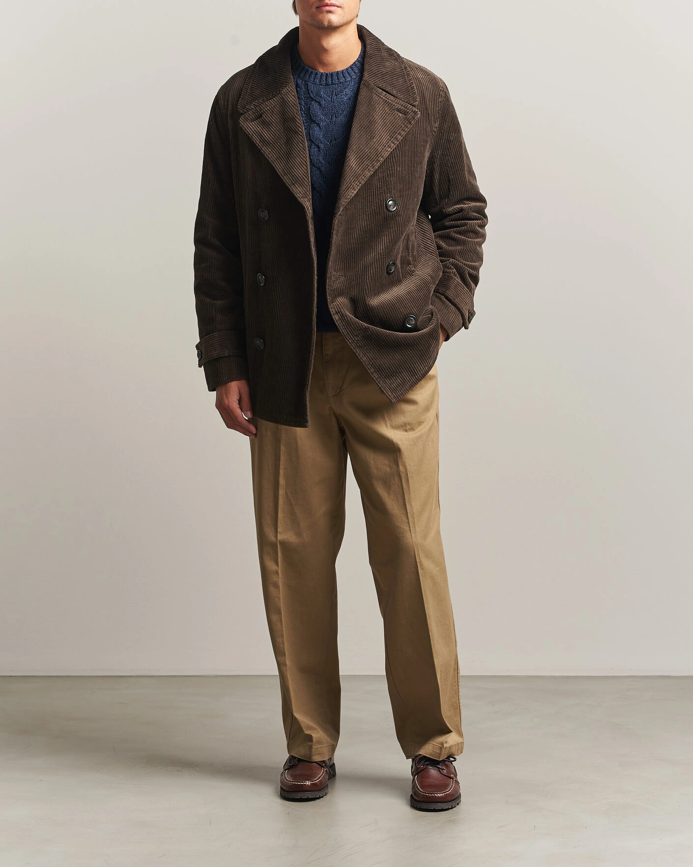 Herr | Jackor | Gant | Corduroy Peacoat Black Brown