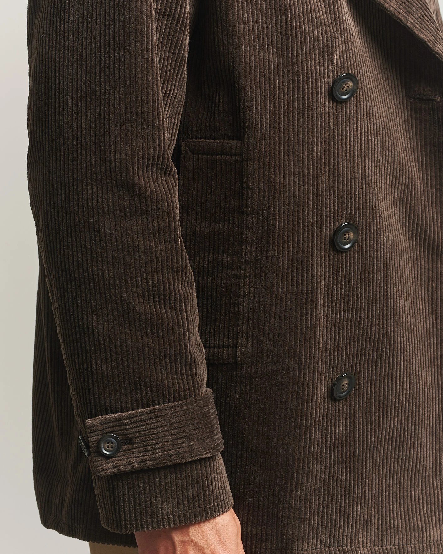 Herr | Jackor | Gant | Corduroy Peacoat Black Brown