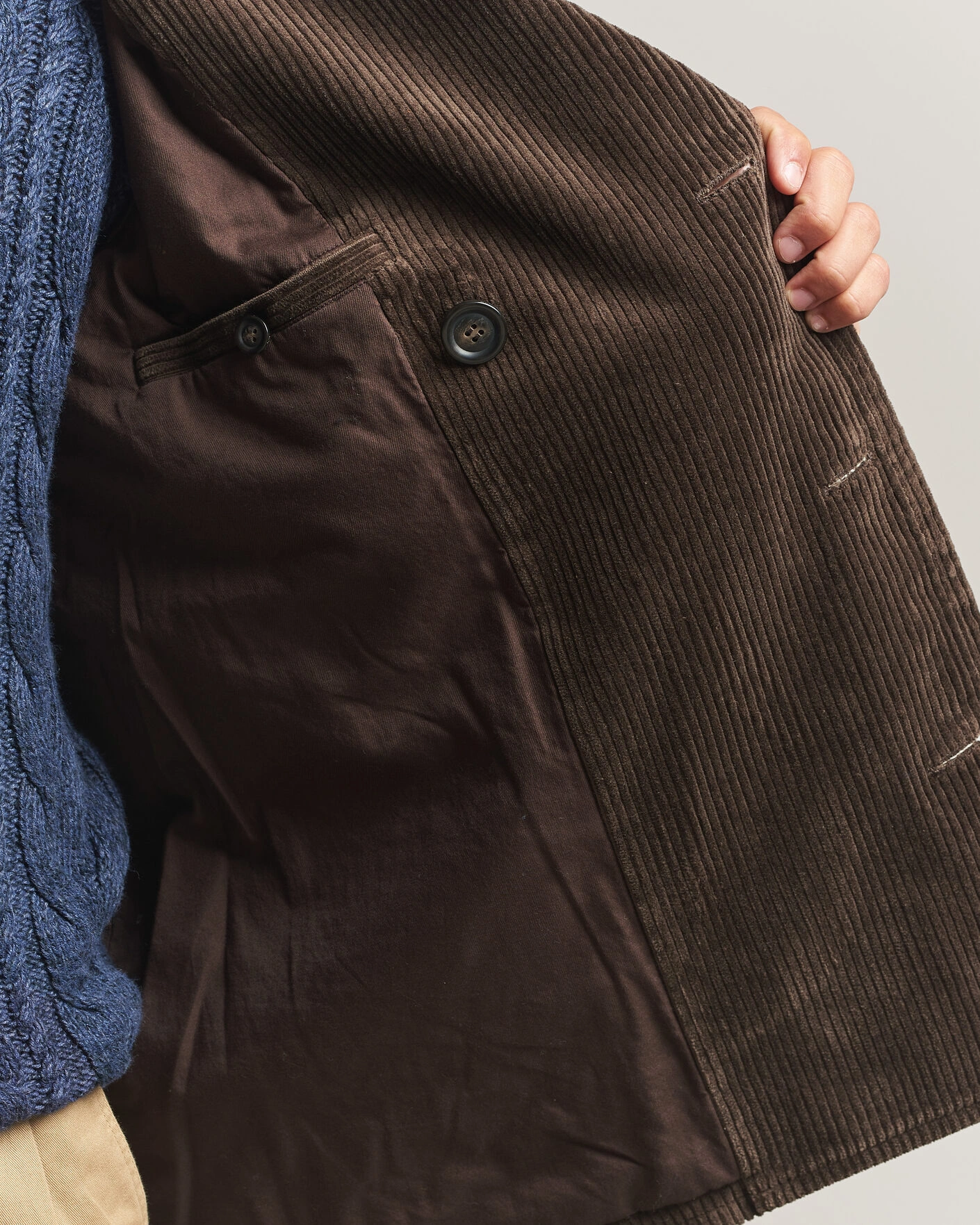 Herr | Jackor | Gant | Corduroy Peacoat Black Brown