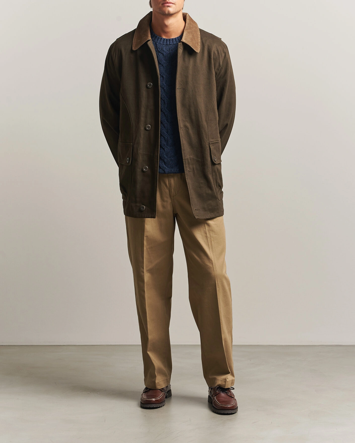 Herr | Jackor | Gant | Moleskin Decker Jacket Dark Moss Green
