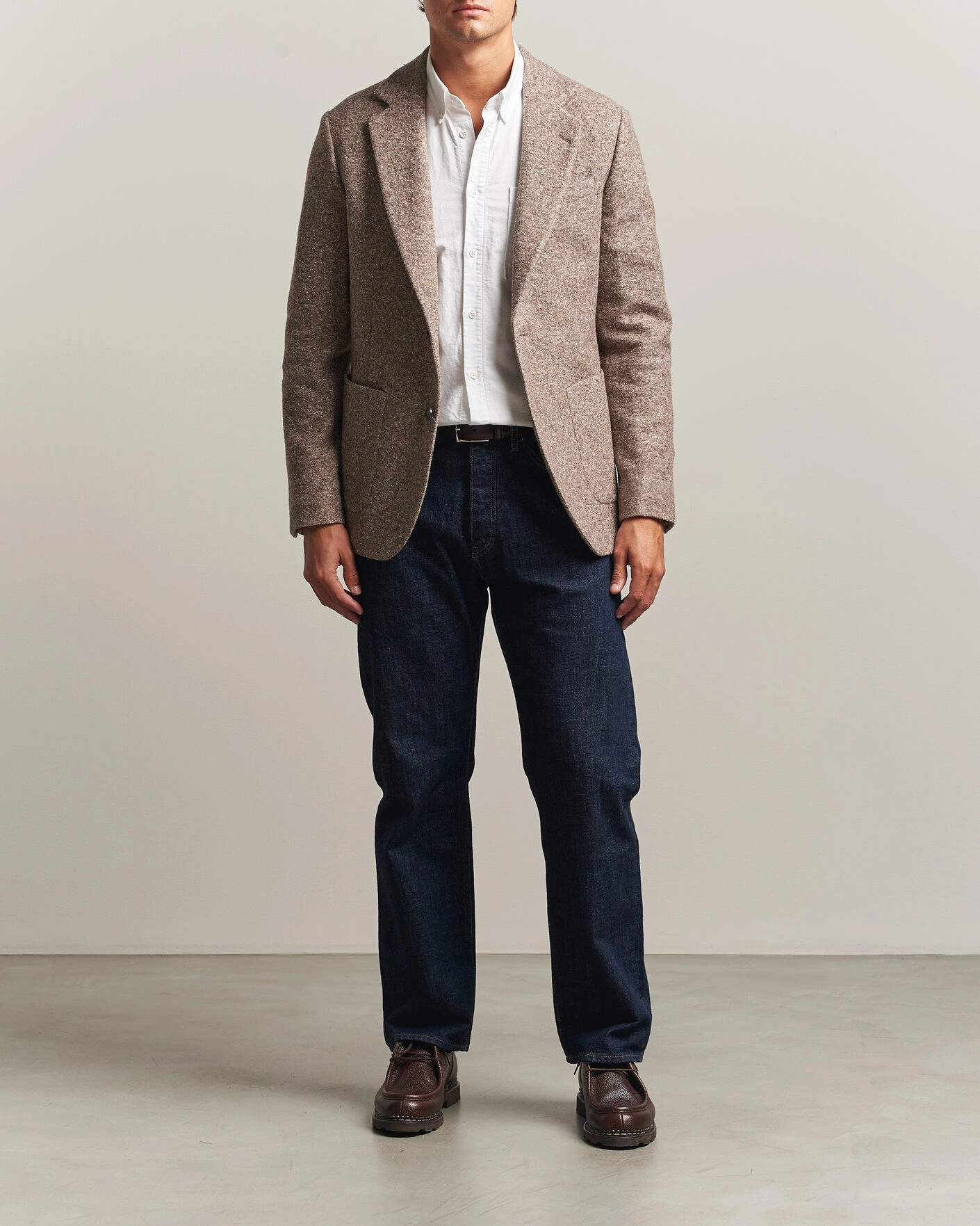 Herr | Kavajer | Gant | Wool/Silk Jersey Blazer Clay Beige