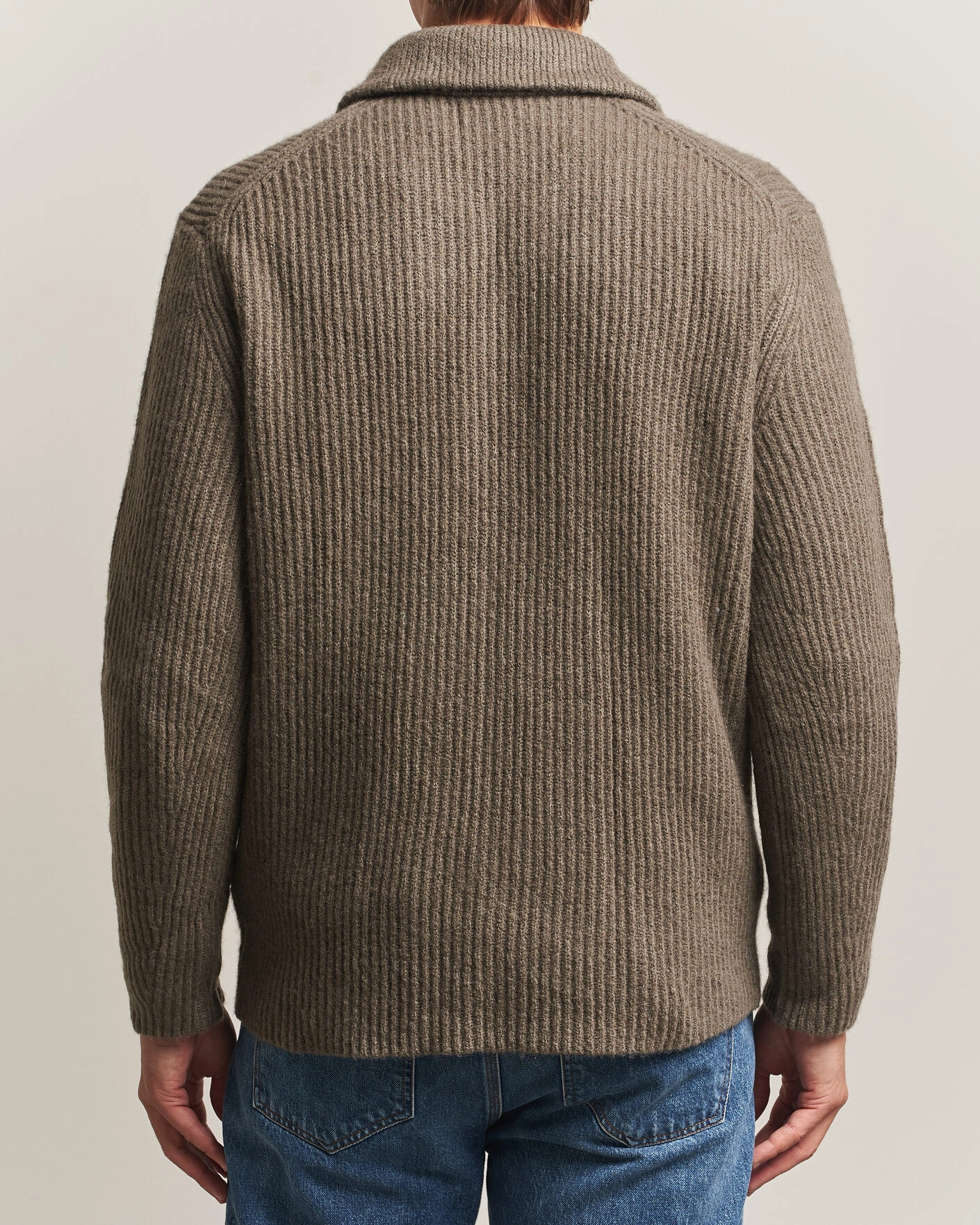 Herr | Tröjor | Gant | Wool/Yak Knitted Cardigan Faded Taupe