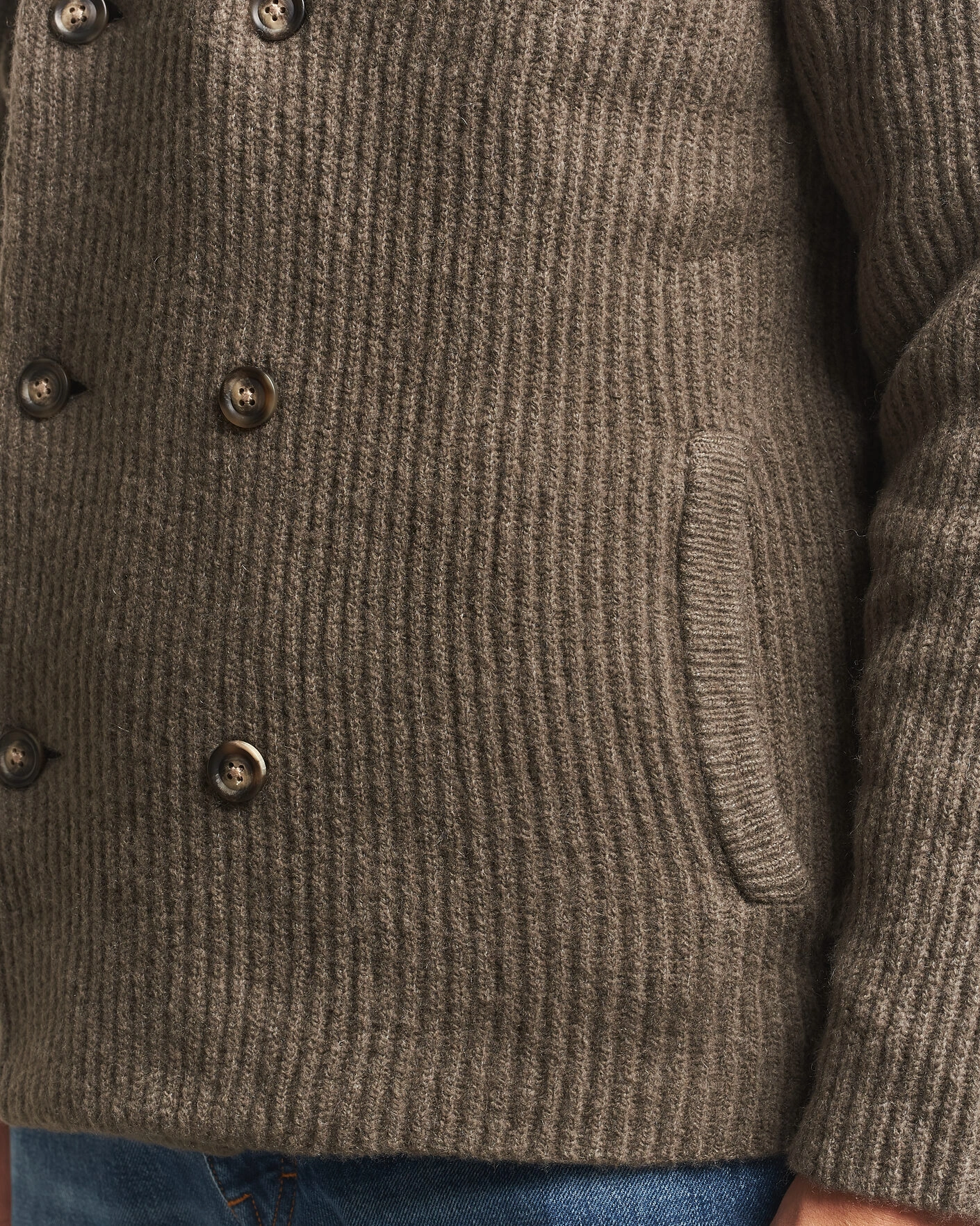 Herr | Tröjor | Gant | Wool/Yak Knitted Cardigan Faded Taupe