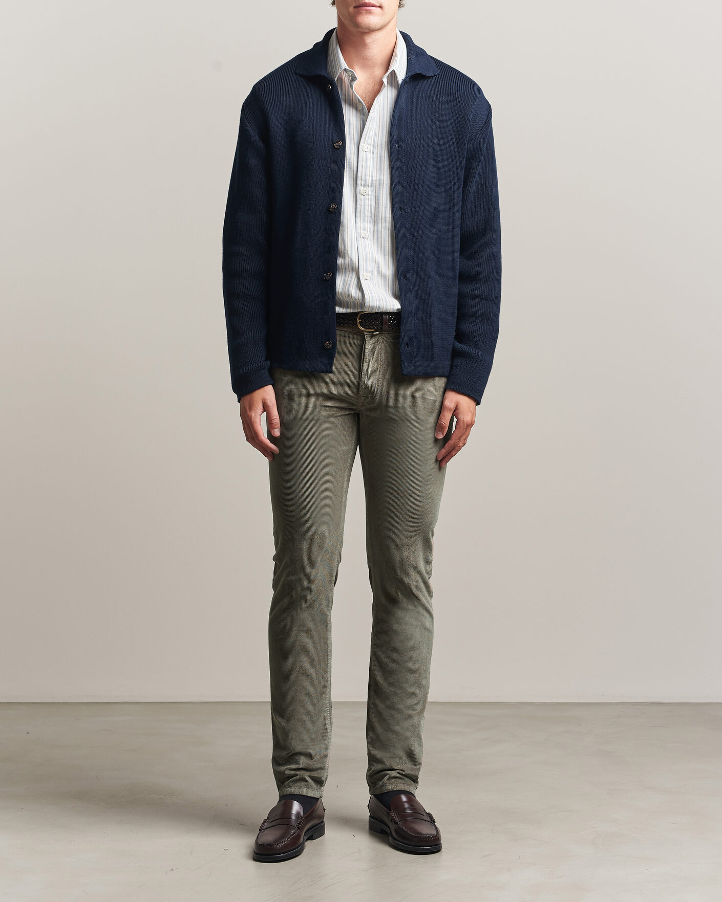 Herr | Byxor | Jacob Cohën | Bard 5-Pocket Medium Corduroy Trousers Taupe