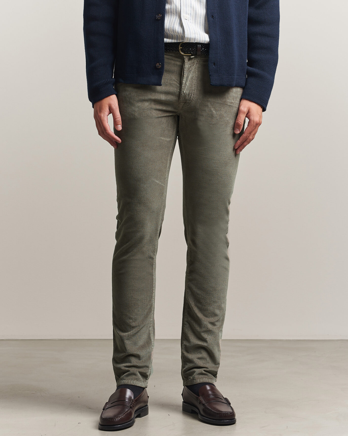 Herr | Byxor | Jacob Cohën | Bard 5-Pocket Medium Corduroy Trousers Taupe