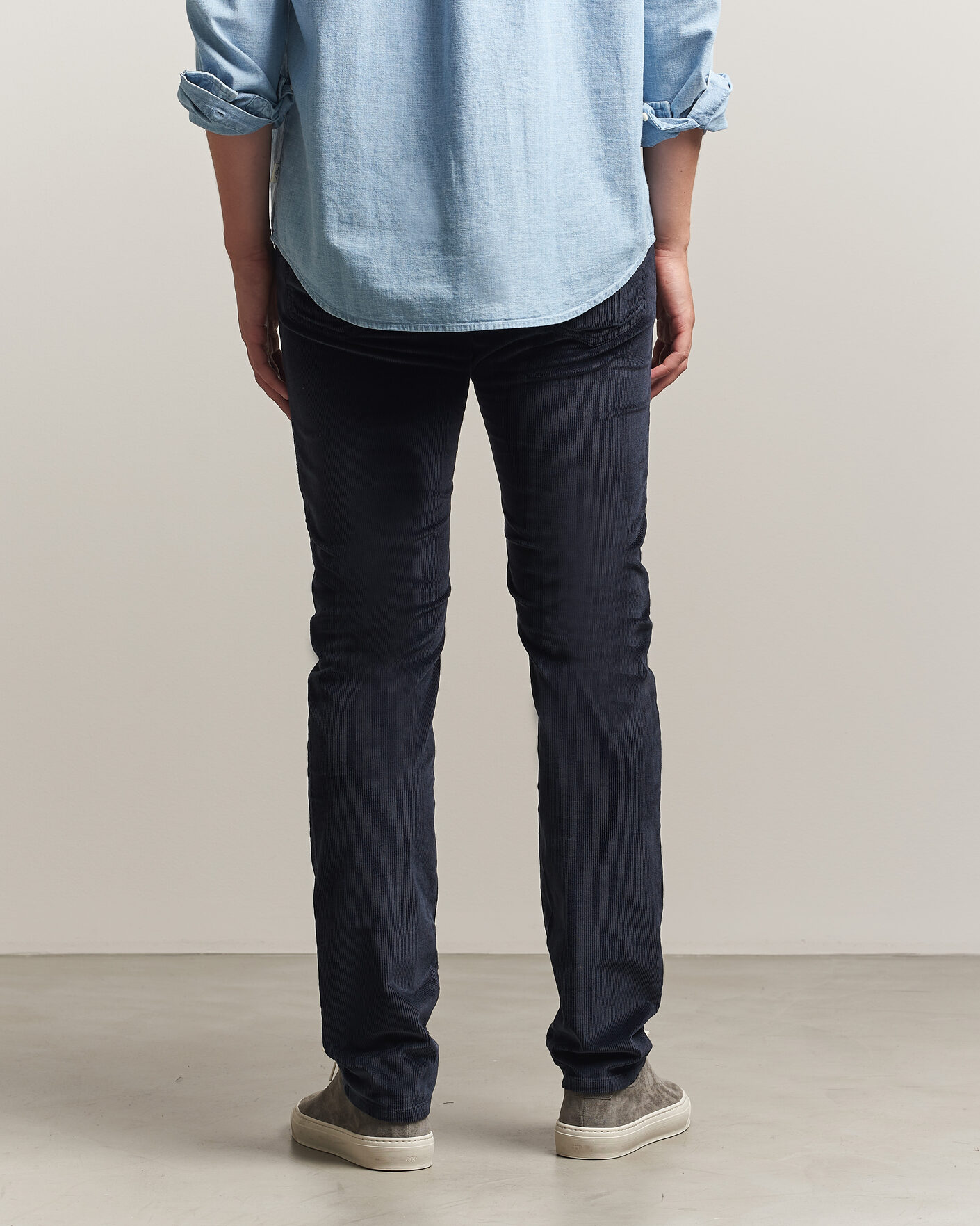 Herr | Byxor | Jacob Cohën | Bard 5-Pocket Medium Corduroy Trousers Navy