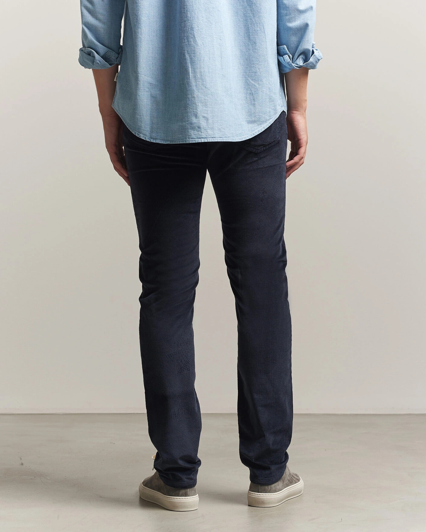 Herr | Byxor | Jacob Cohën | Bard 5-Pocket Medium Corduroy Trousers Navy