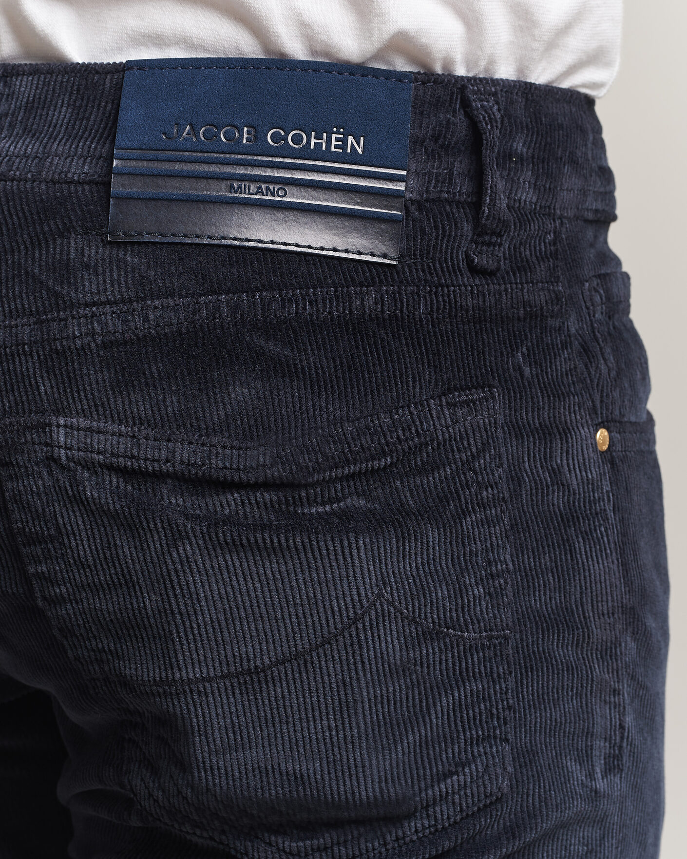 Herr | Byxor | Jacob Cohën | Bard 5-Pocket Medium Corduroy Trousers Navy