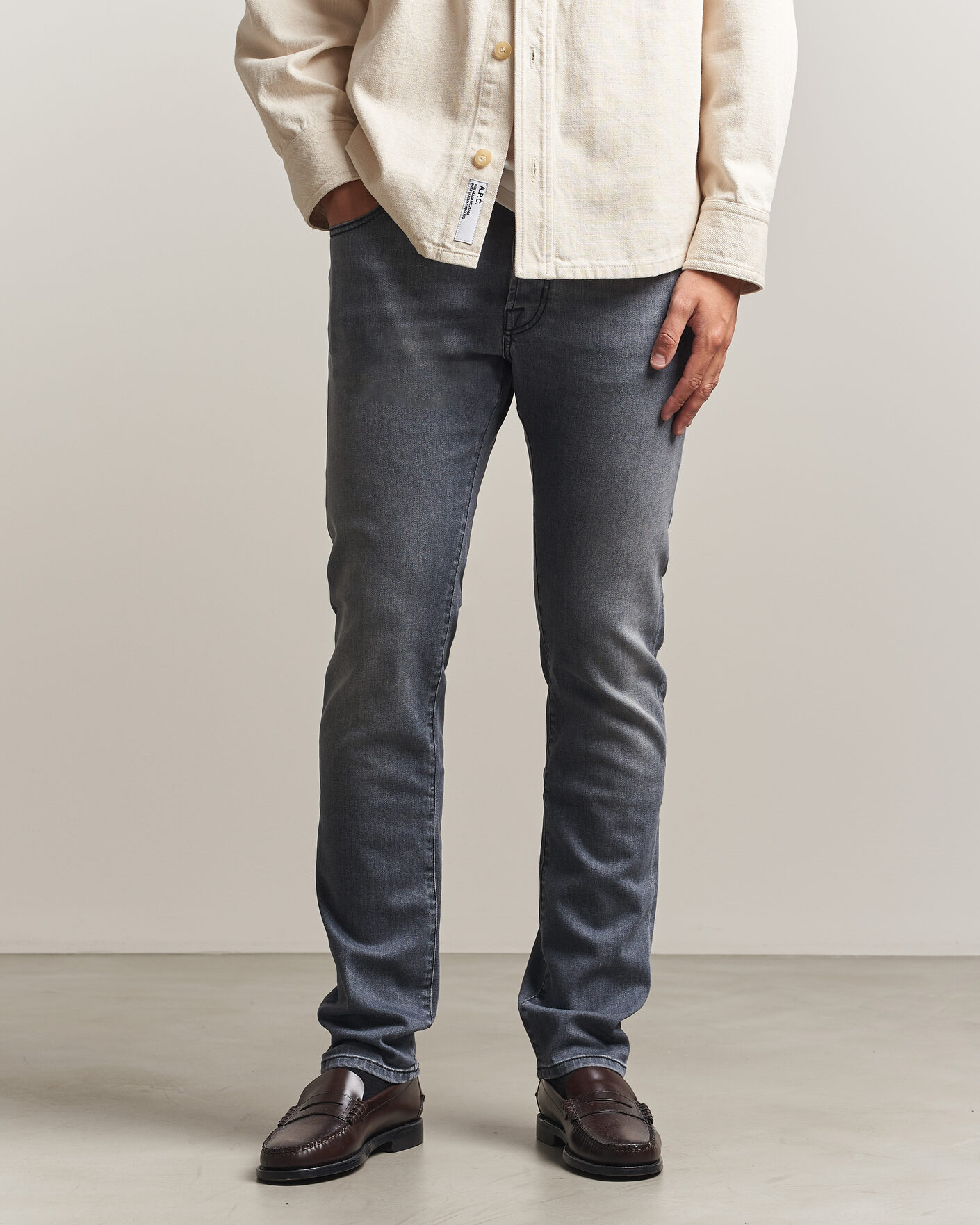Herr | Jeans | Jacob Cohën | Bard Slim Fit Stretch Jeans Light Grey