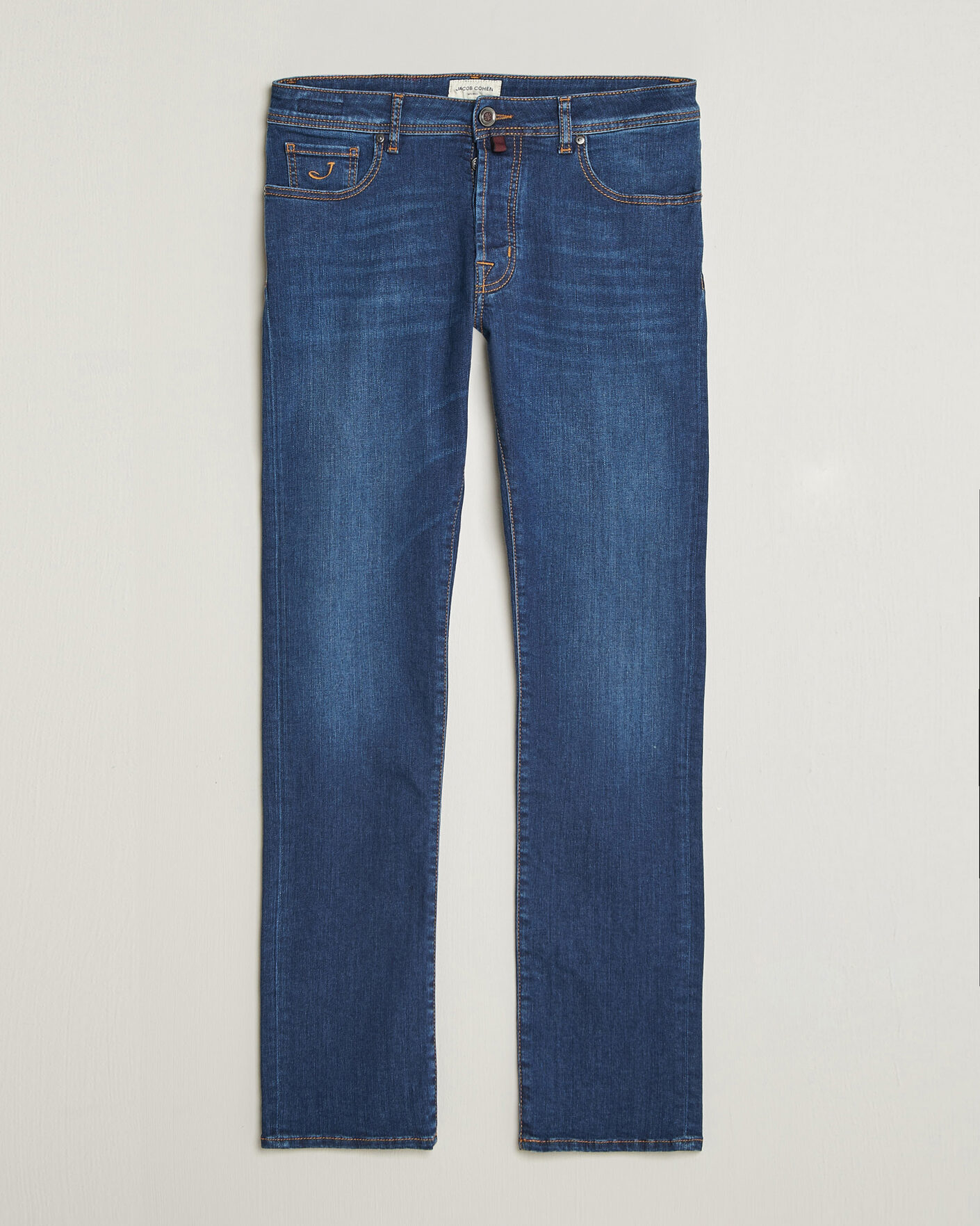 Herr | Jeans | Jacob Cohën | Bard Slim Fit Vintage Wash Stretch Jeans Mid Blue