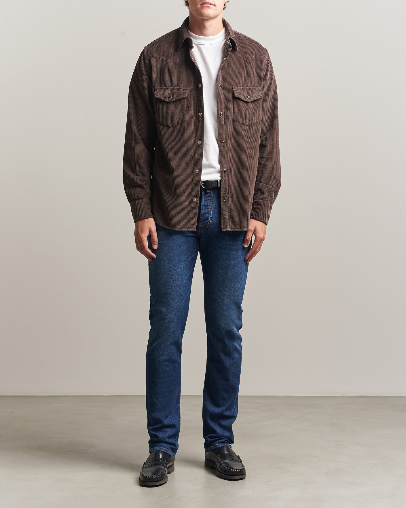 Herr | Jeans | Jacob Cohën | Bard Slim Fit Vintage Wash Stretch Jeans Mid Blue