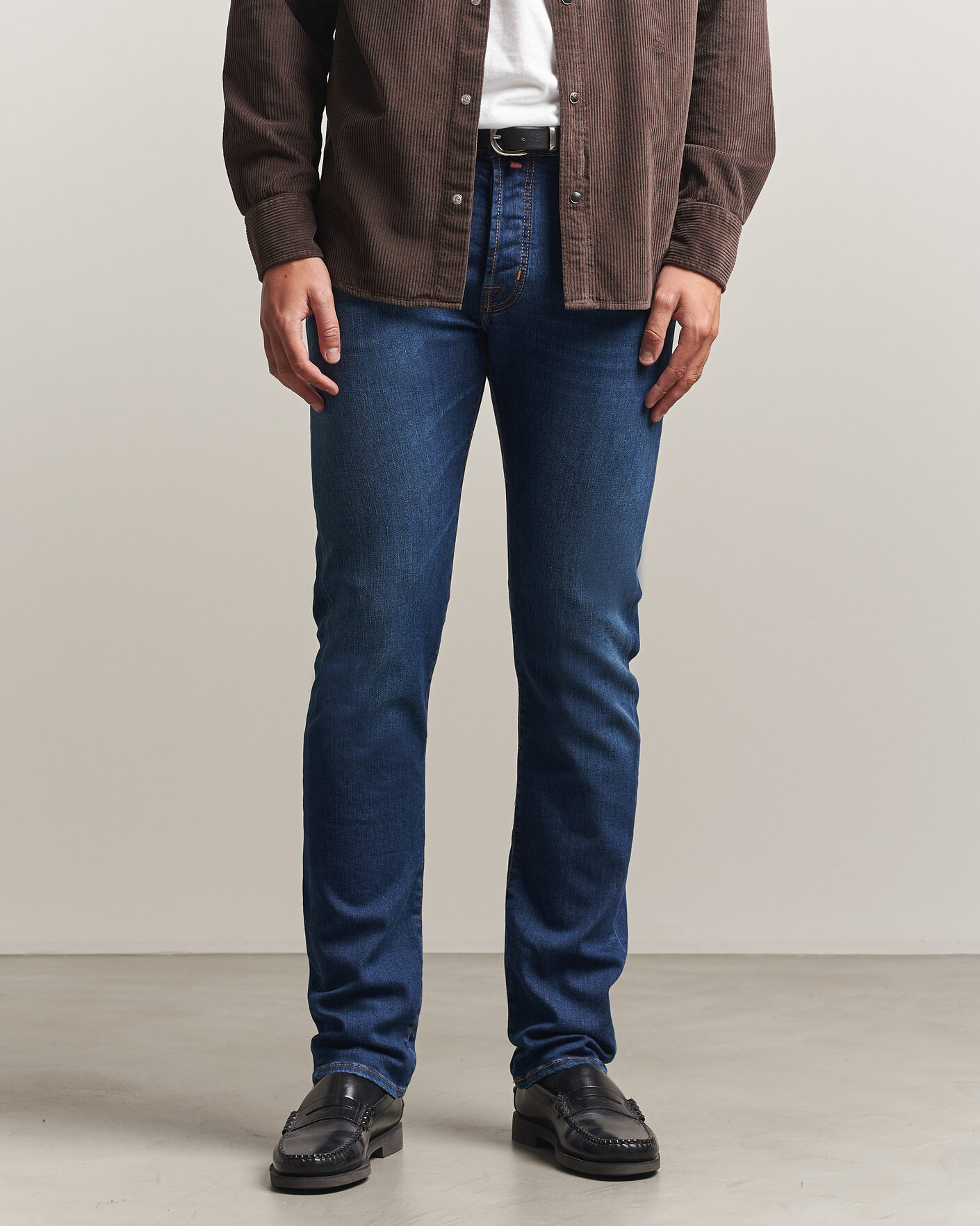 Herr | Jeans | Jacob Cohën | Bard Slim Fit Vintage Wash Stretch Jeans Mid Blue