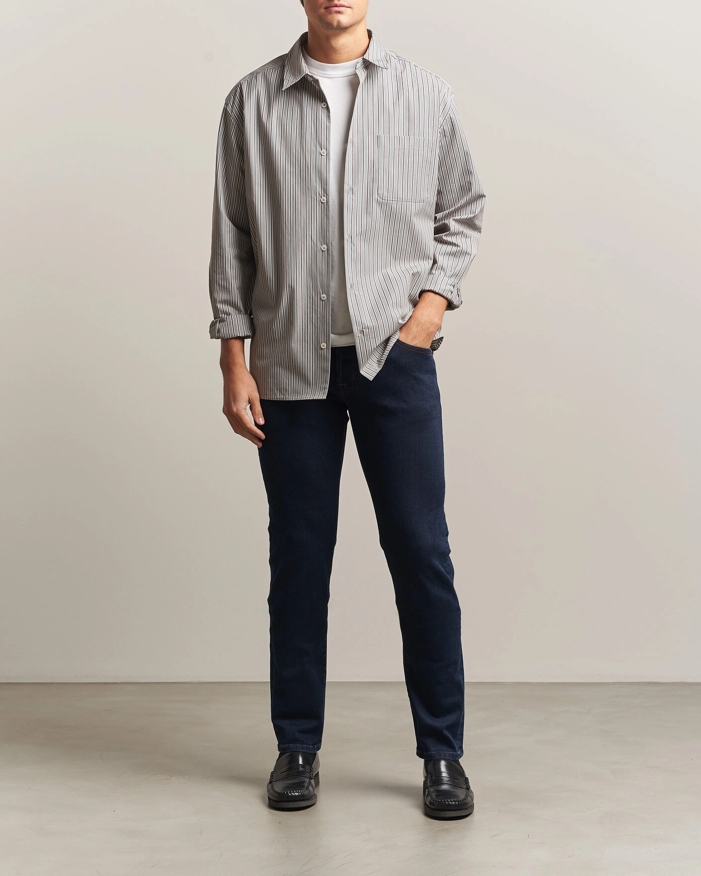 Herr | Jeans | Jacob Cohën | Nick Slim Fit Rinse Wash Stretch Jeans Dark Blue