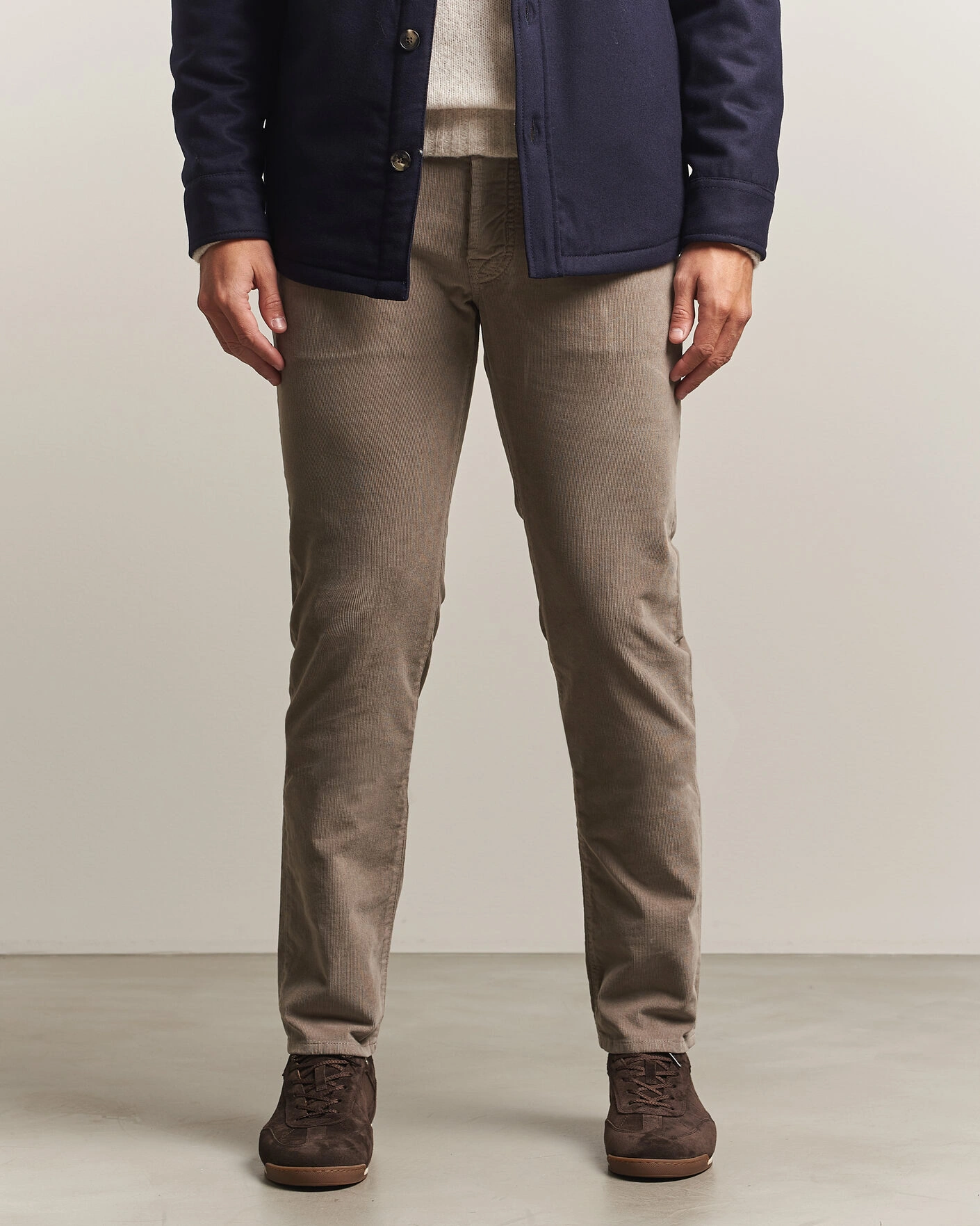 Herr | Byxor | Jacob Cohën | Nick Slim Fit Cotton Trousers Grey