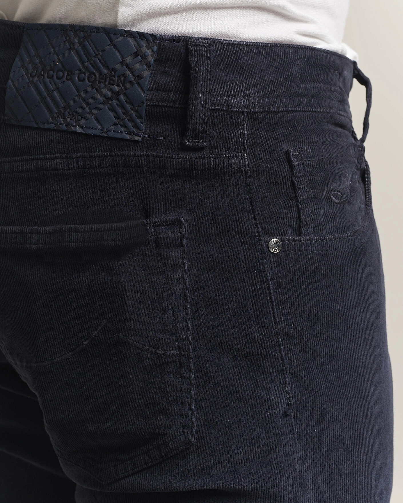 Herr | Byxor | Jacob Cohën | Nick Slim Fit Cotton Trousers Navy