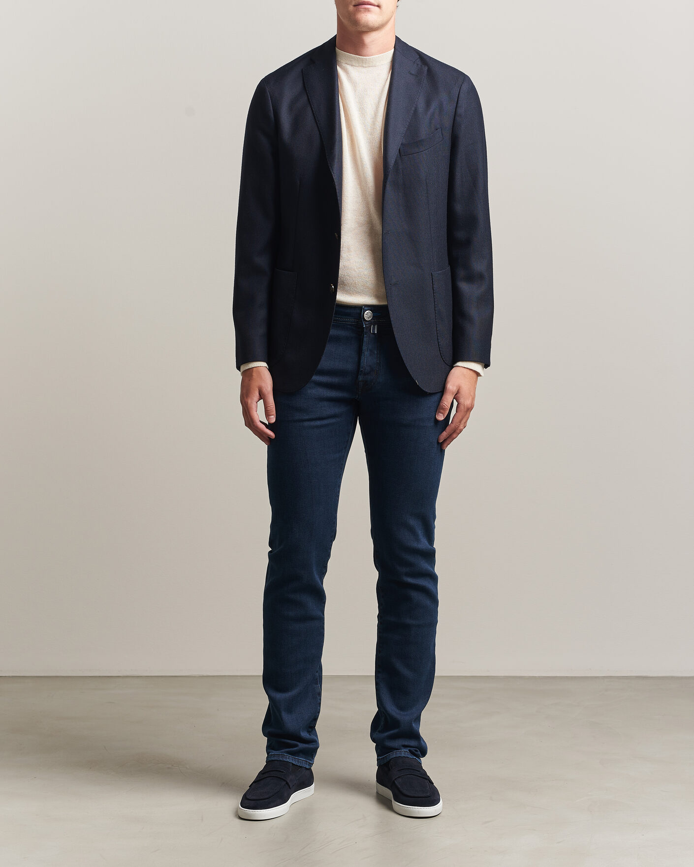 Herr | Jeans | Jacob Cohën | Nick Slim Fit Washed Stretch Jeans Dark Blue