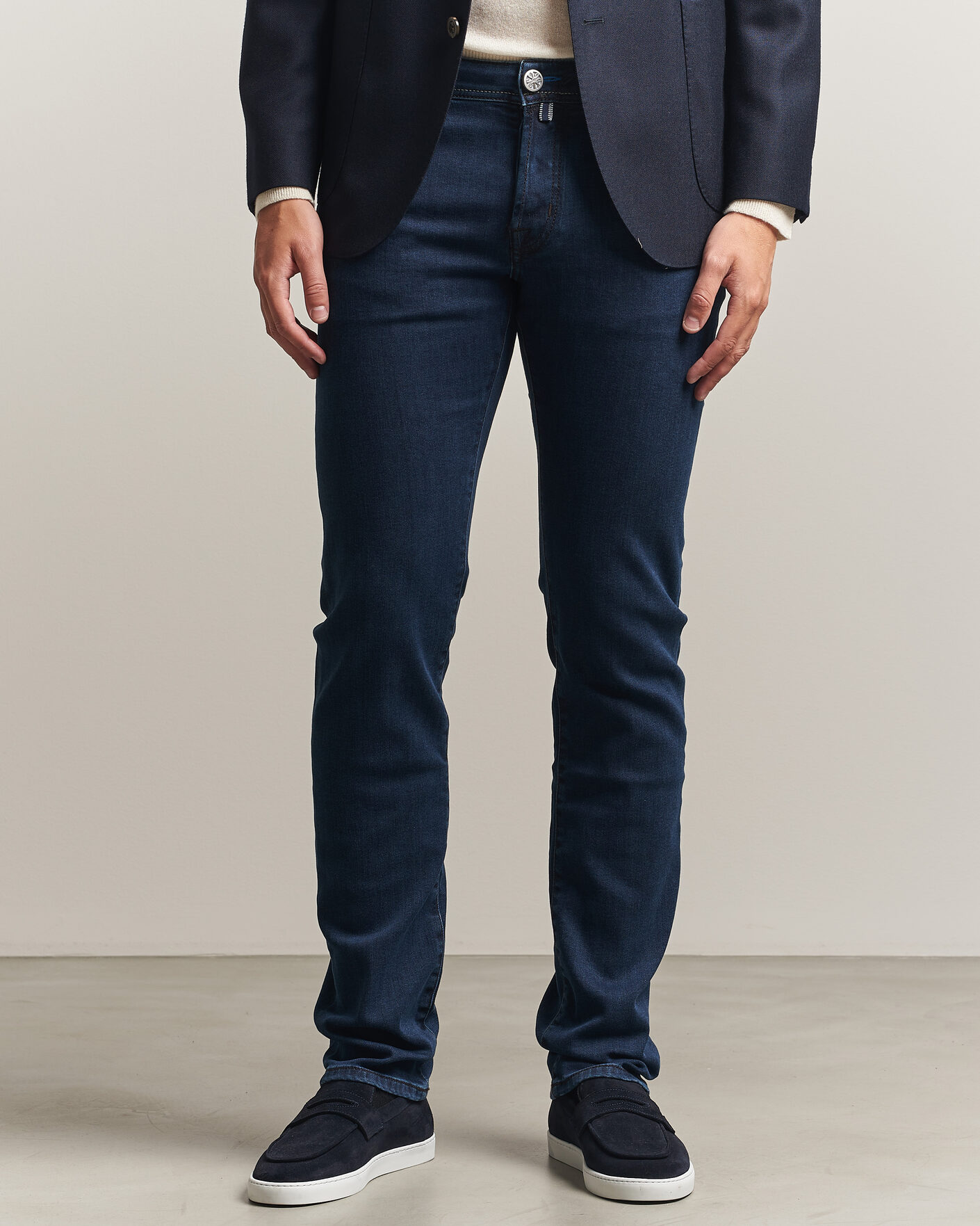 Herr | Jeans | Jacob Cohën | Nick Slim Fit Washed Stretch Jeans Dark Blue