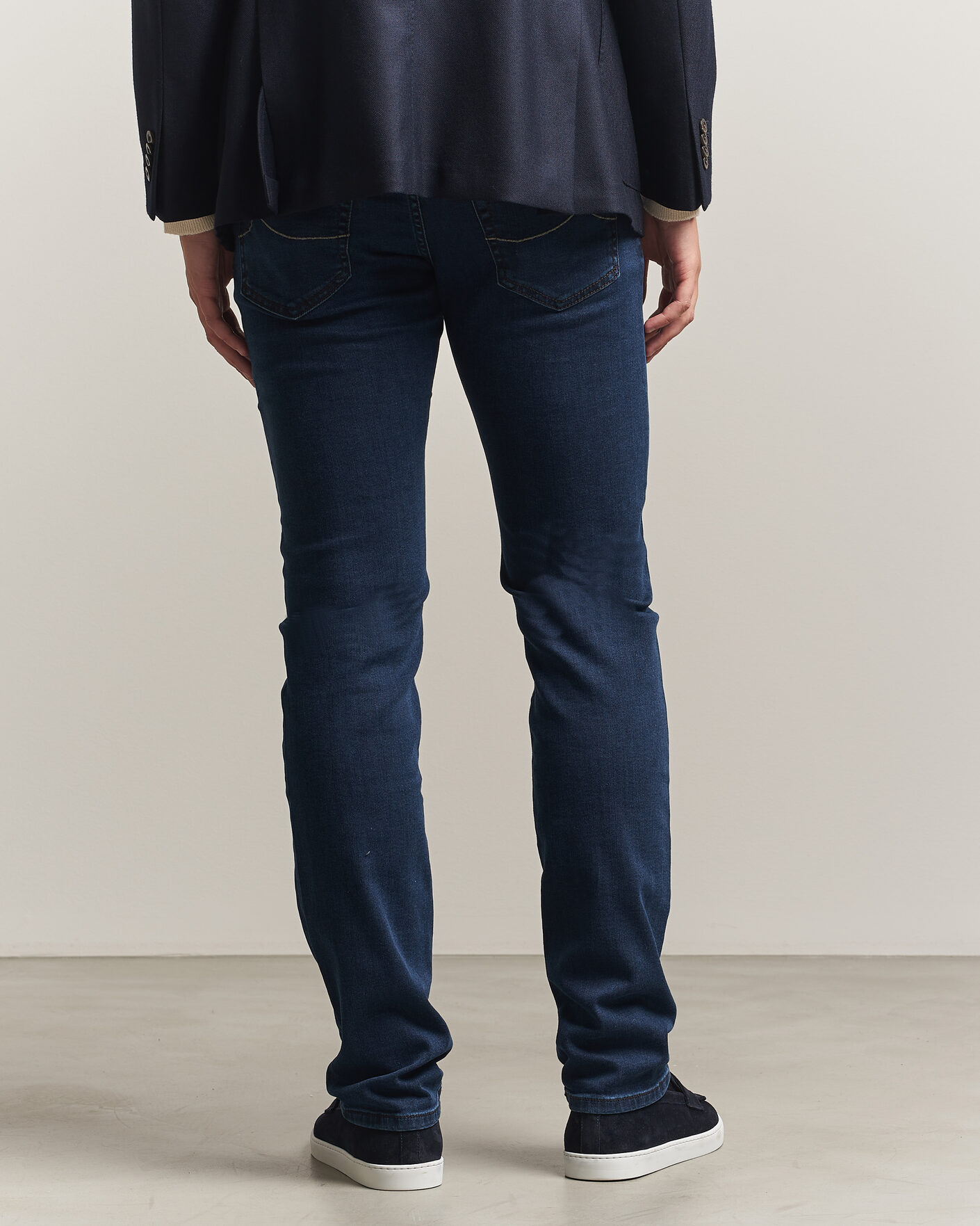 Herr | Jeans | Jacob Cohën | Nick Slim Fit Washed Stretch Jeans Dark Blue