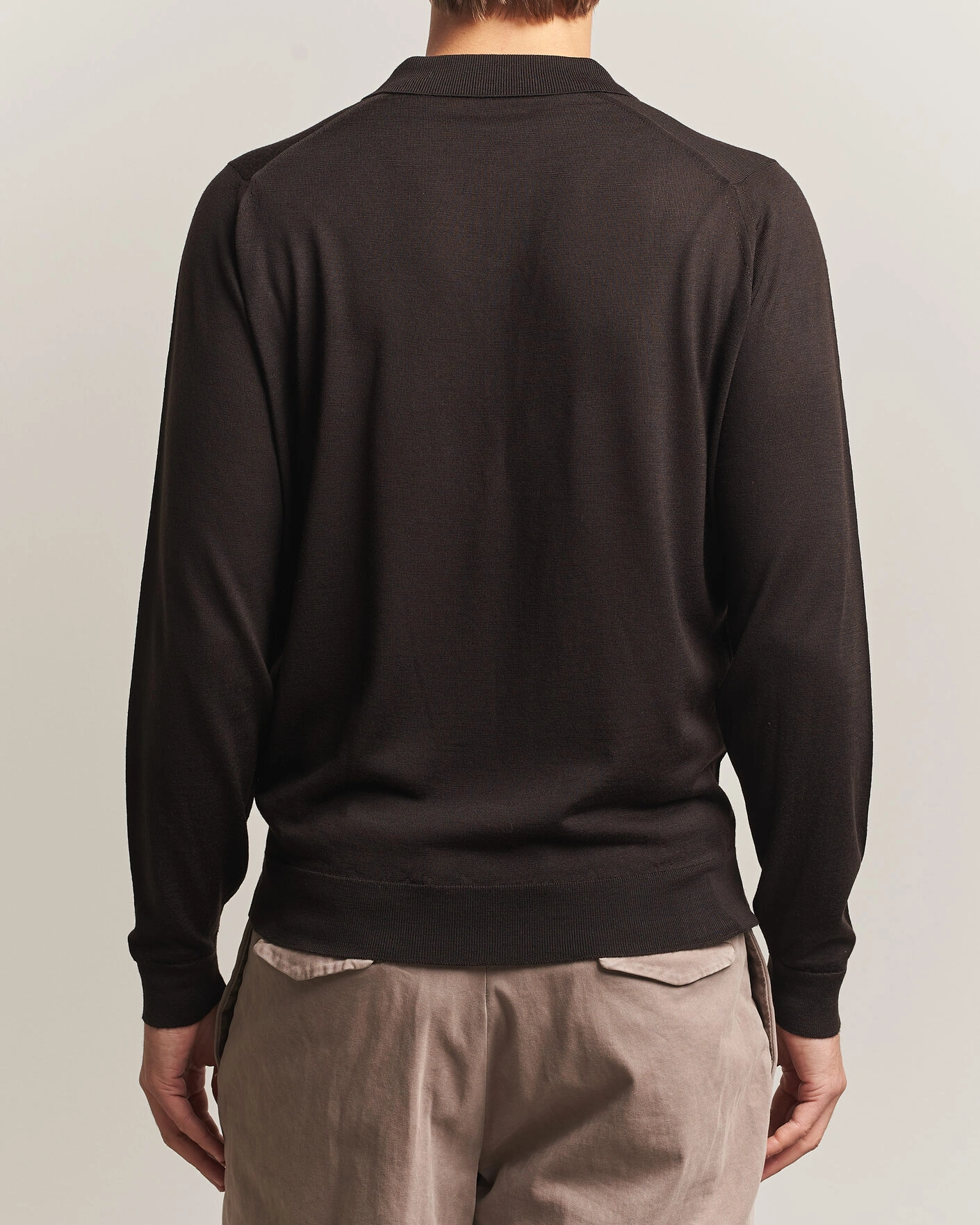 Herr | Tröjor | John Smedley | Belper Extra Fine Merino Polo Pullover Faulkner Brown