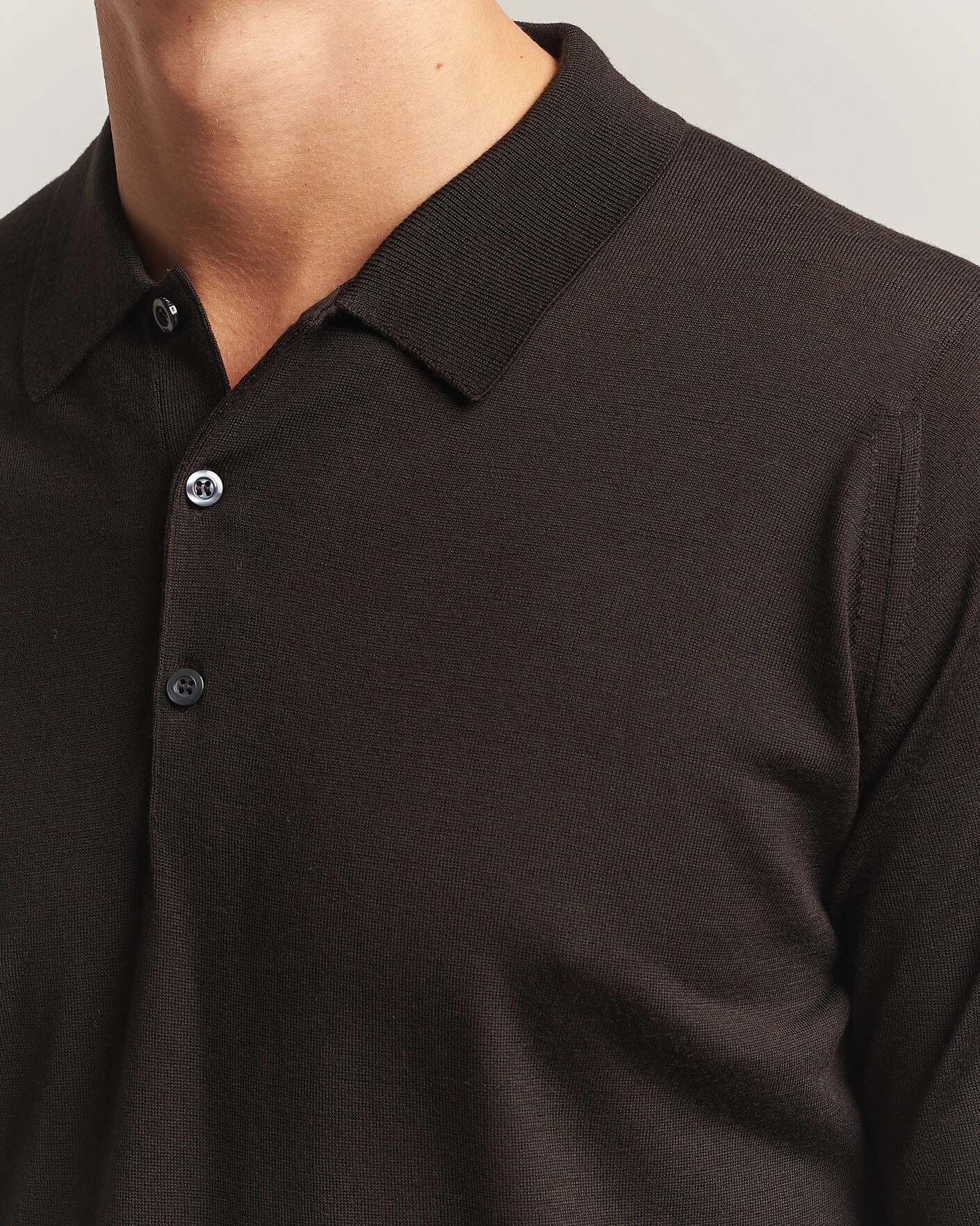 Herr | Tröjor | John Smedley | Belper Extra Fine Merino Polo Pullover Faulkner Brown