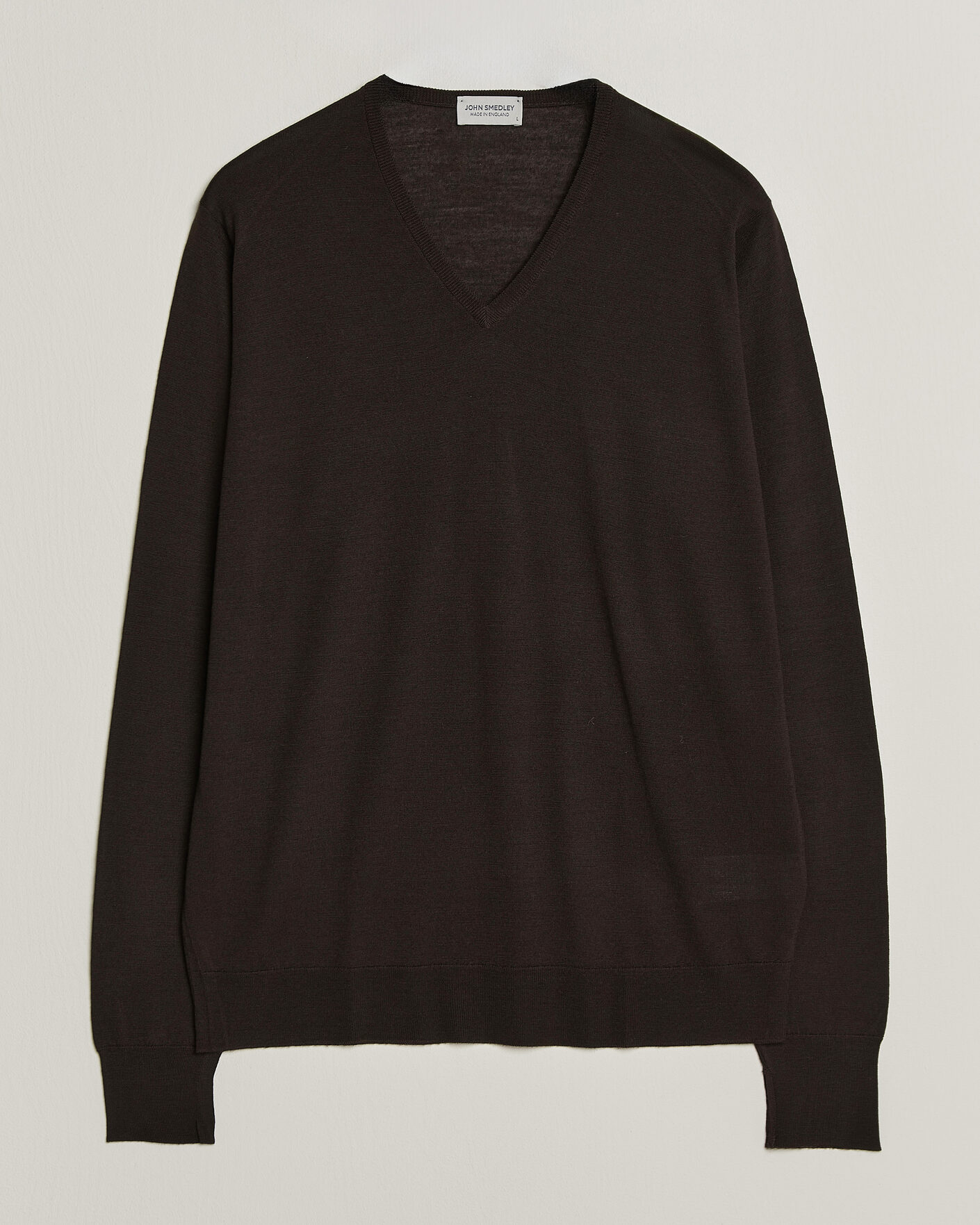 Herr | Tröjor | John Smedley | Bobby Extra Fine Merino V-Neck Pullover Faulkner Brown