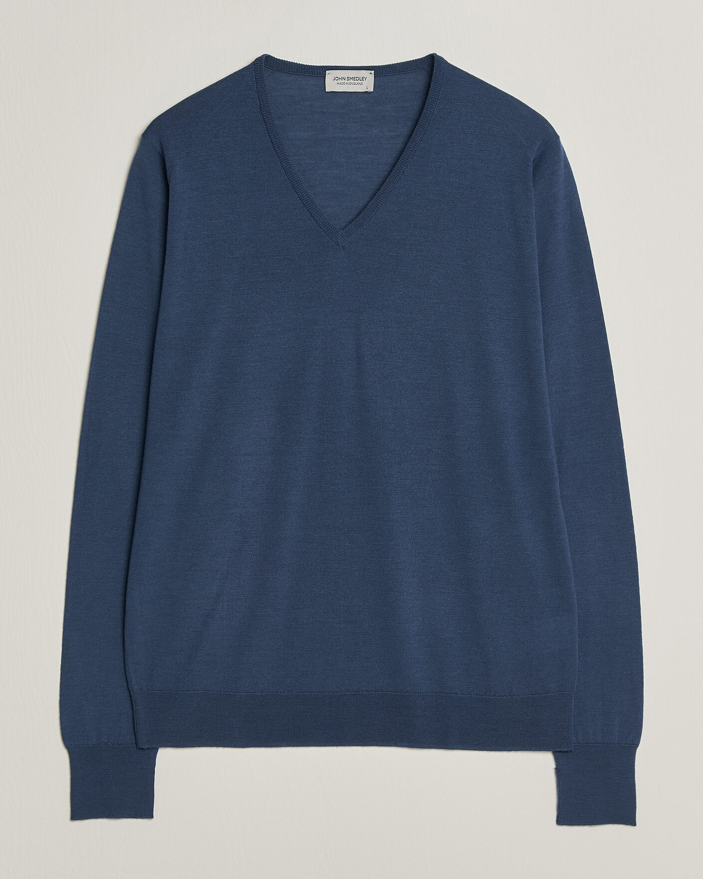 Herr | Tröjor | John Smedley | Bobby Extra Fine Merino V-Neck Pullover Teal Firth