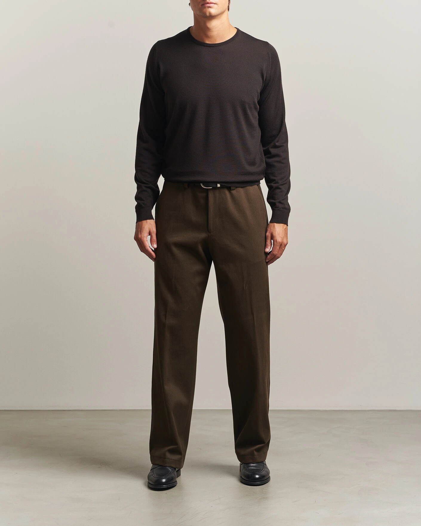 Herr | Tröjor | John Smedley | Lundy Extra Fine Merino Crew Neck Faulkner Brown