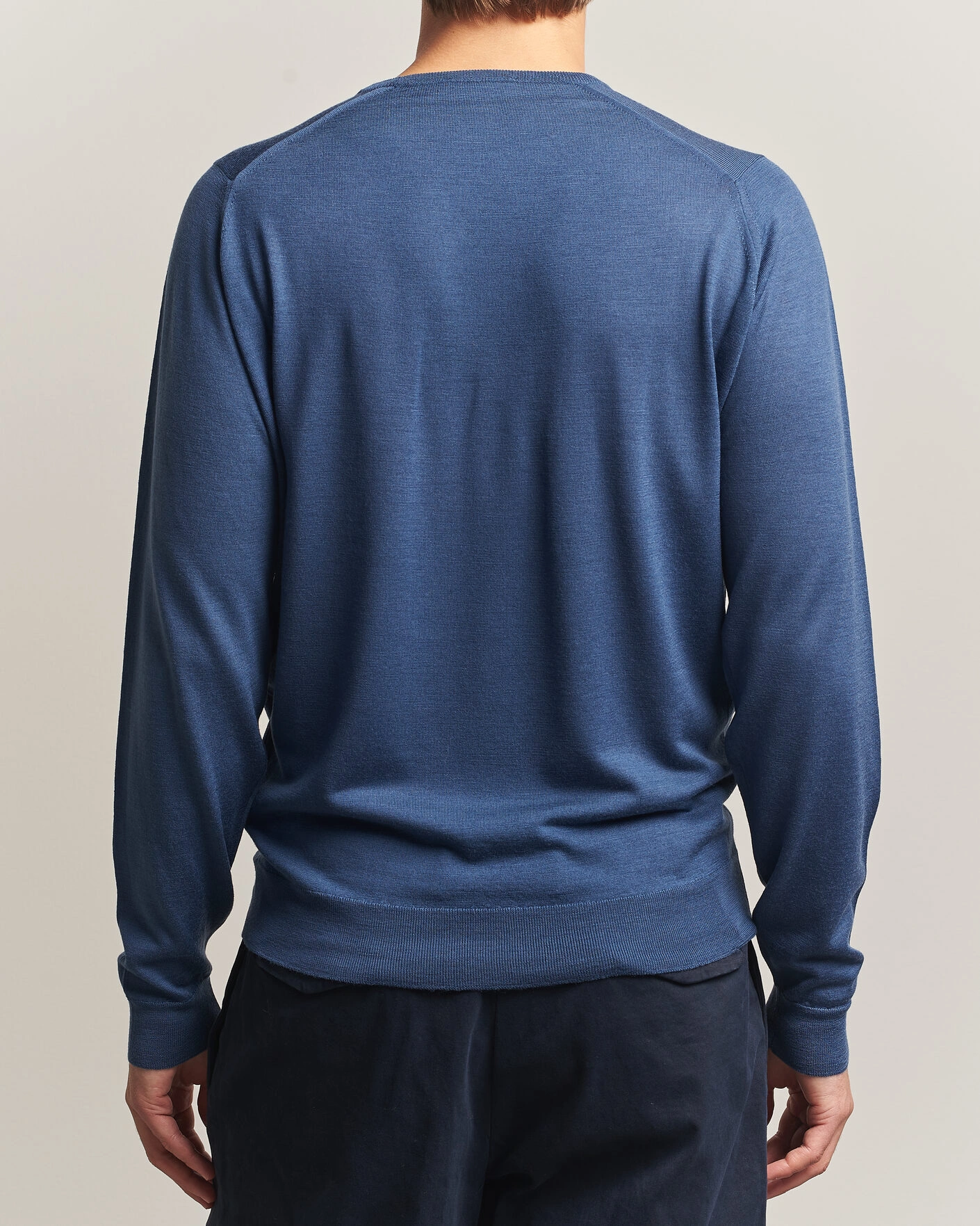 Herr | Tröjor | John Smedley | Lundy Extra Fine Merino Crew Neck Teal Firth