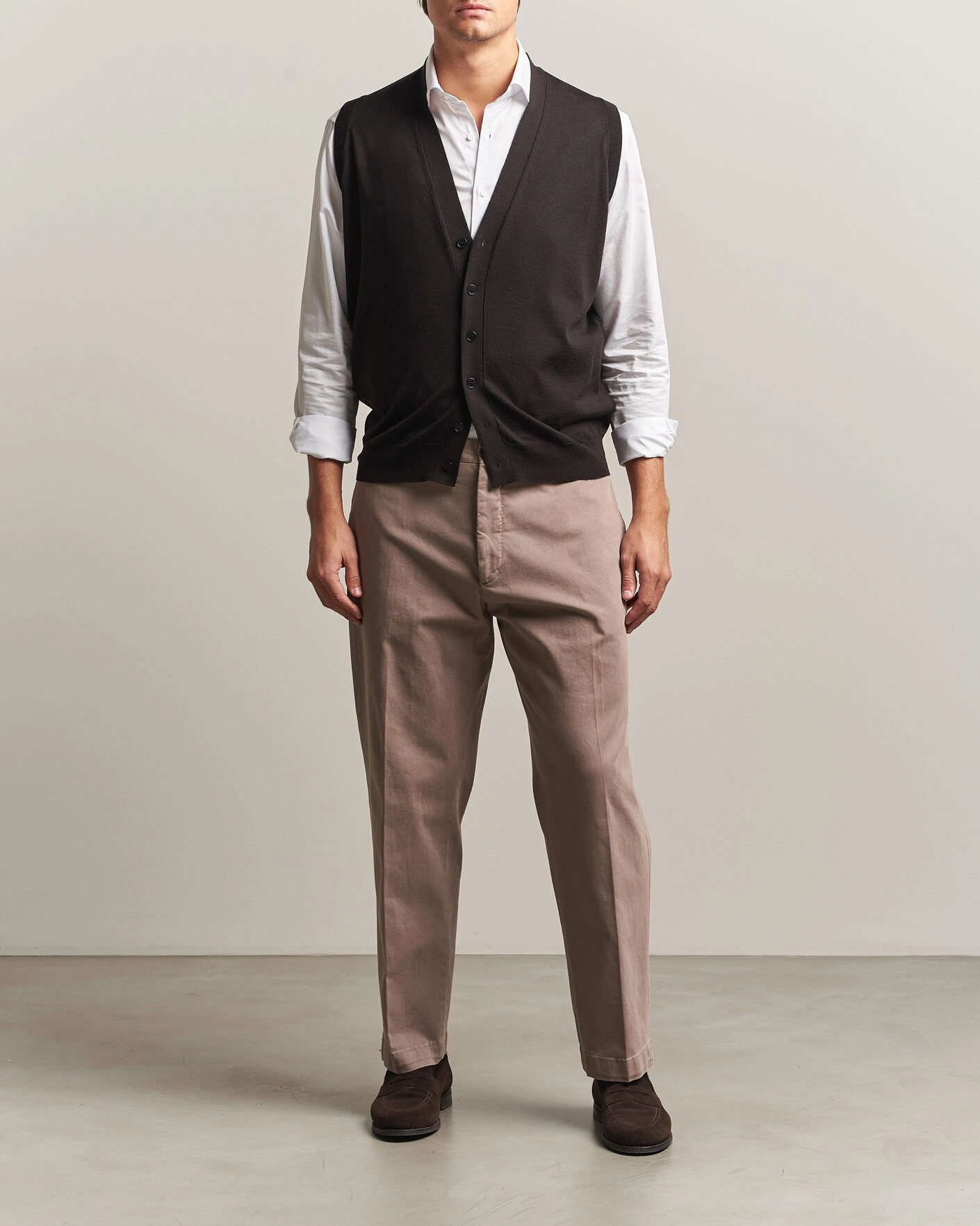 Herr | Tröjor | John Smedley | Bolton Extra Fine Merino Waistcoat Faulkner Brown