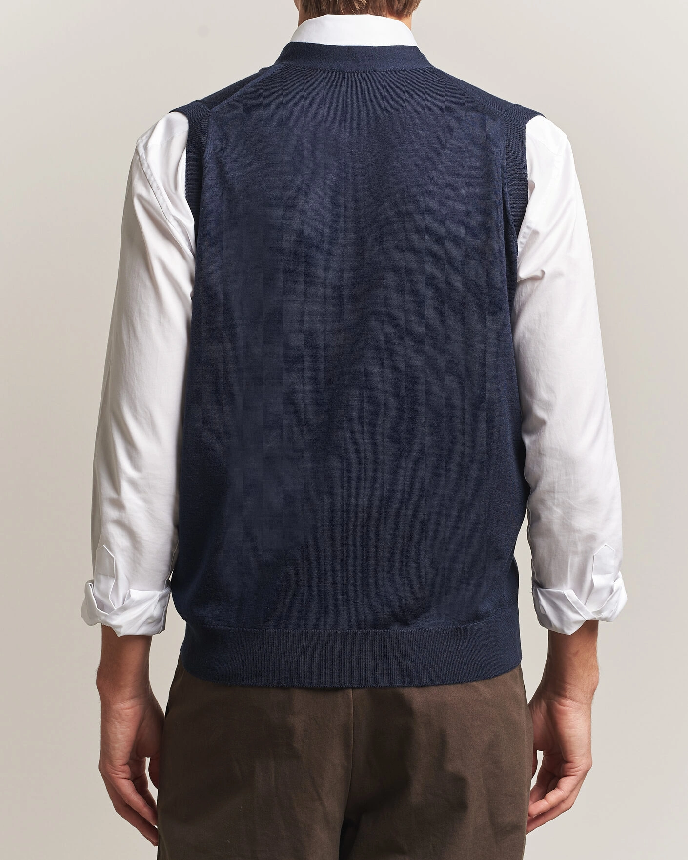 Herr | Tröjor | John Smedley | Bolton Extra Fine Merino Waistcoat Midnight
