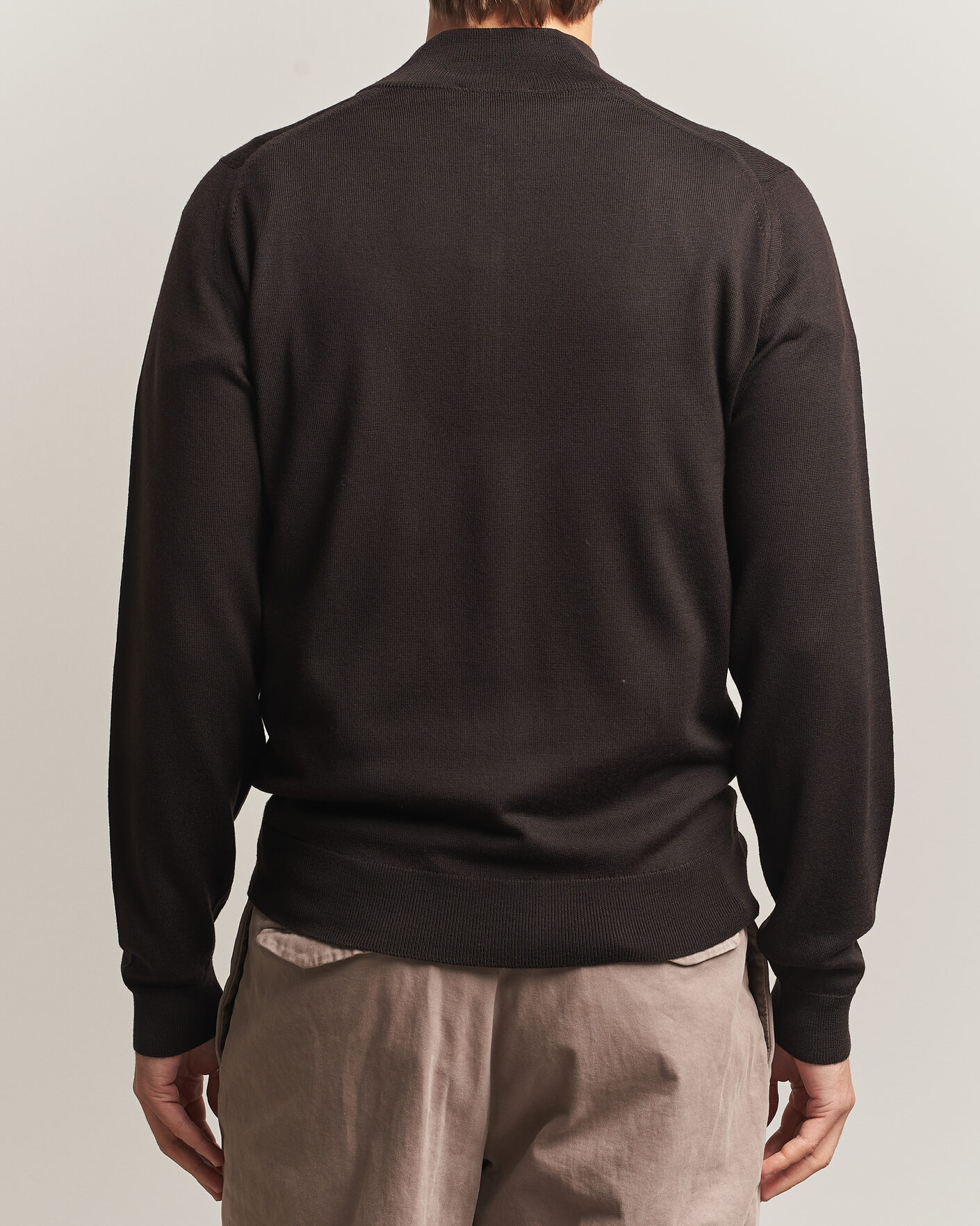 Herr | Tröjor | John Smedley | Tapton Extra Fine Merino Half Zip Faulkner Brown