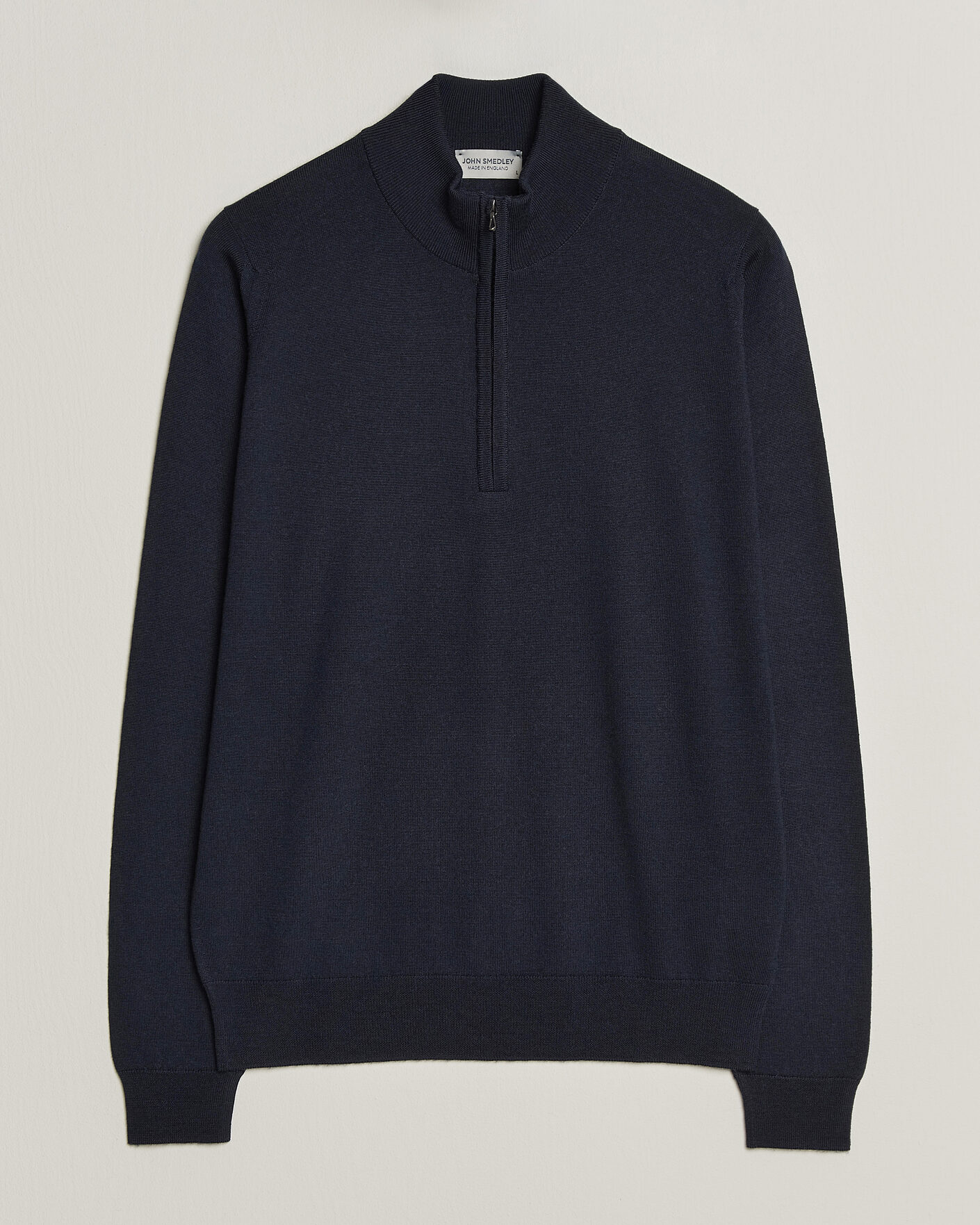 Herr | Tröjor | John Smedley | Tapton Extra Fine Merino Half Zip Midnight