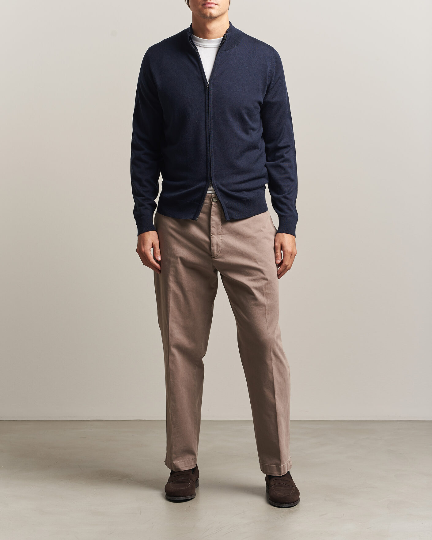 Herr | Tröjor | John Smedley | Claygate Extra Fine Merino Full Zip Midnight