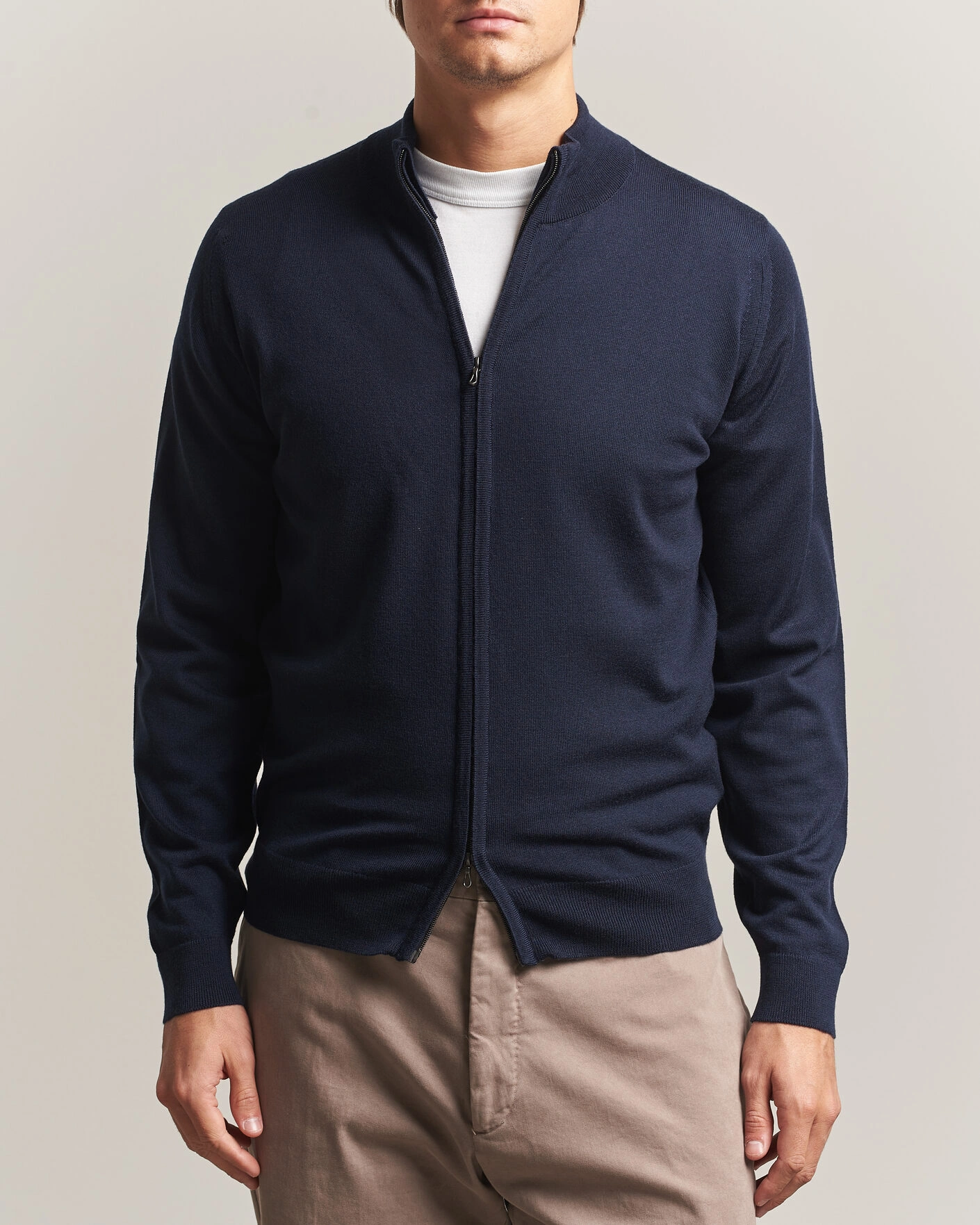 Herr | Tröjor | John Smedley | Claygate Extra Fine Merino Full Zip Midnight