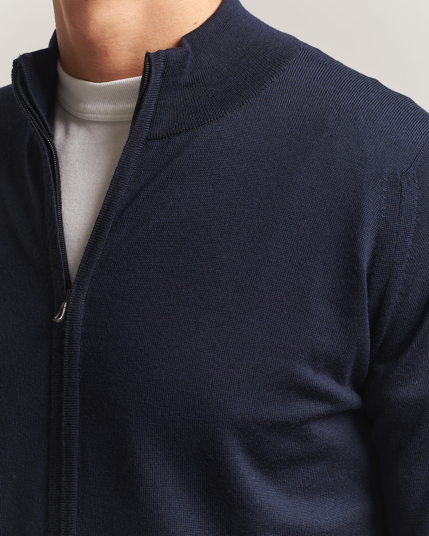 Herr | Tröjor | John Smedley | Claygate Extra Fine Merino Full Zip Midnight