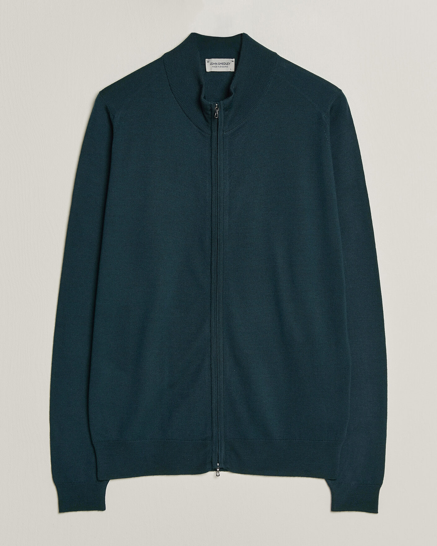 Herr | Tröjor | John Smedley | Claygate Extra Fine Merino Full Zip Richardson Green