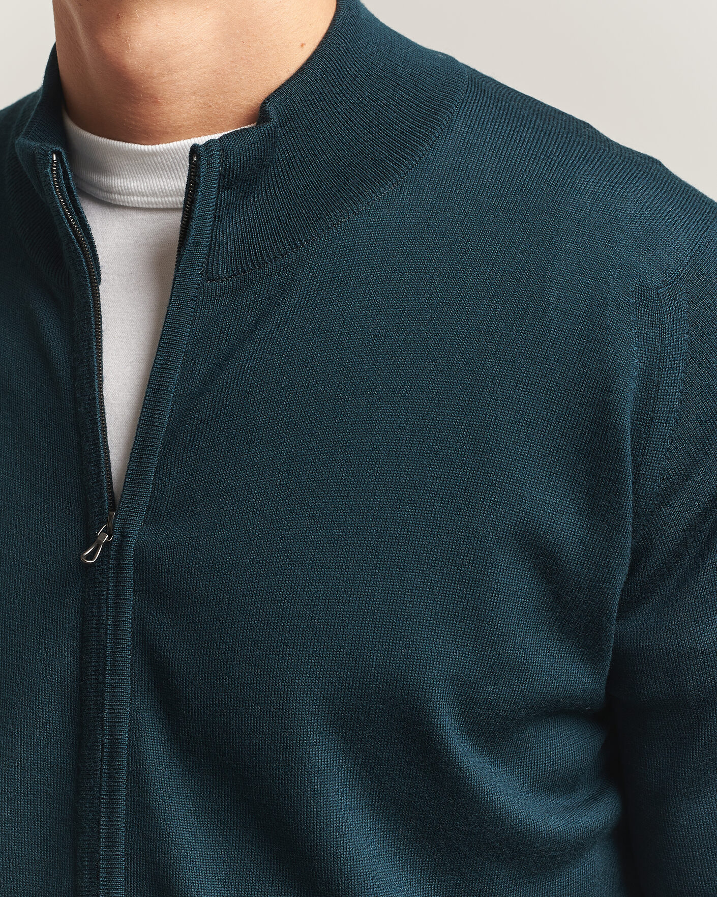 Herr | Tröjor | John Smedley | Claygate Extra Fine Merino Full Zip Richardson Green