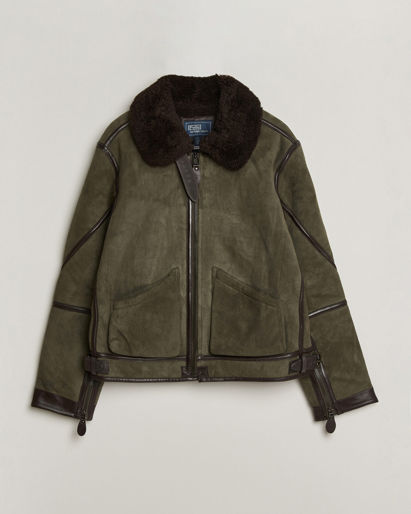 Herr | Jackor | Polo Ralph Lauren | Suede Leather Flight Jacket Myrtle Green
