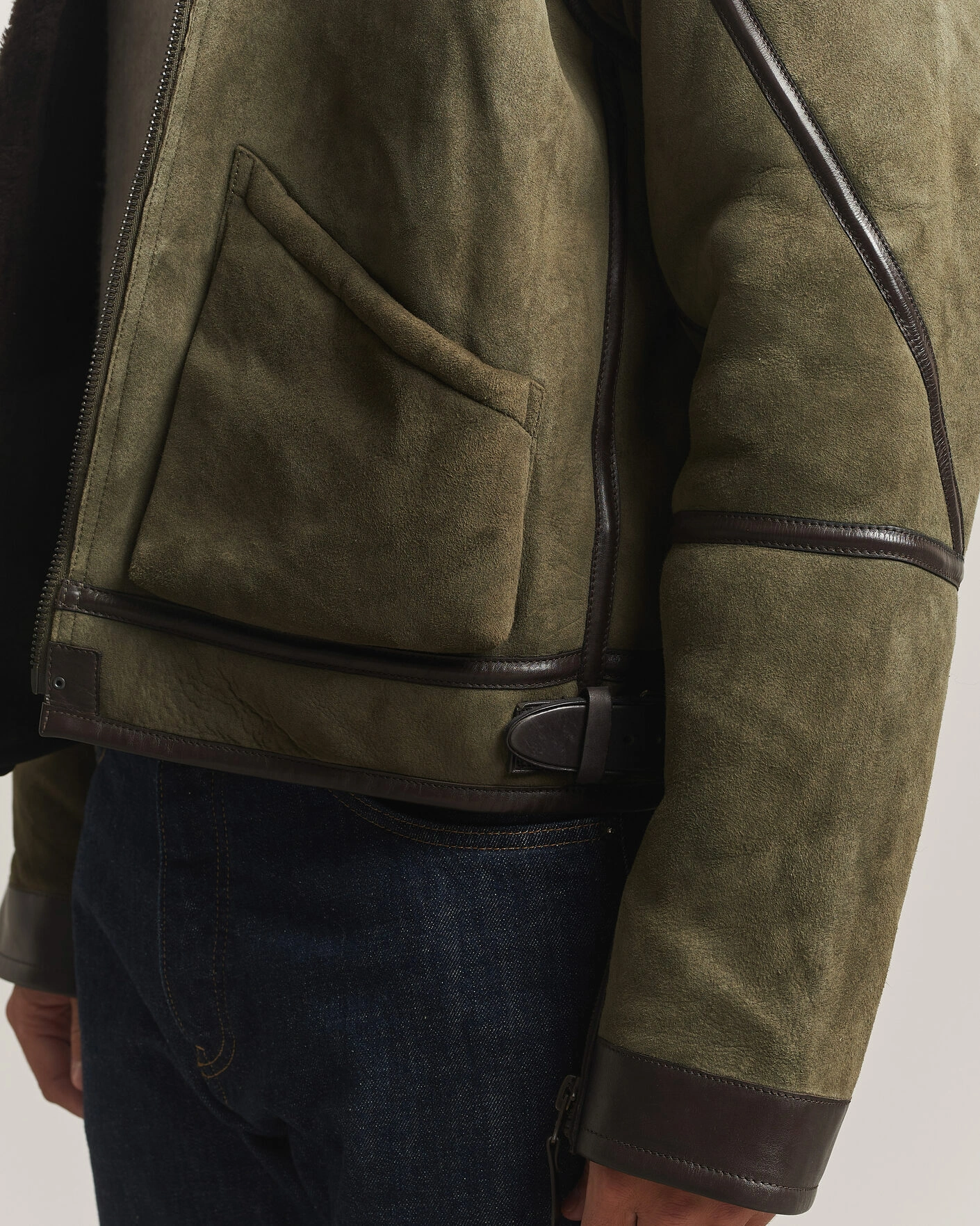 Herr | Jackor | Polo Ralph Lauren | Suede Leather Flight Jacket Myrtle Green