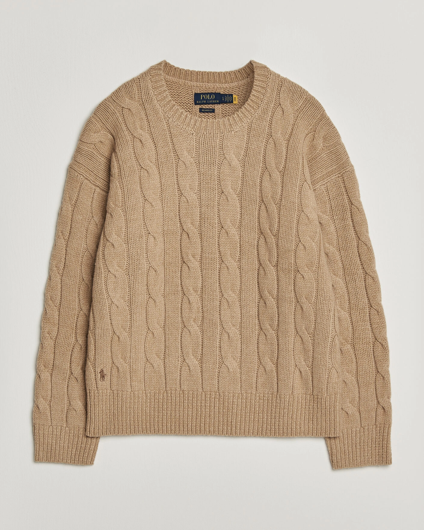 Herr | Tröjor | Polo Ralph Lauren | Exploded Cabel Sweater Camel Melange