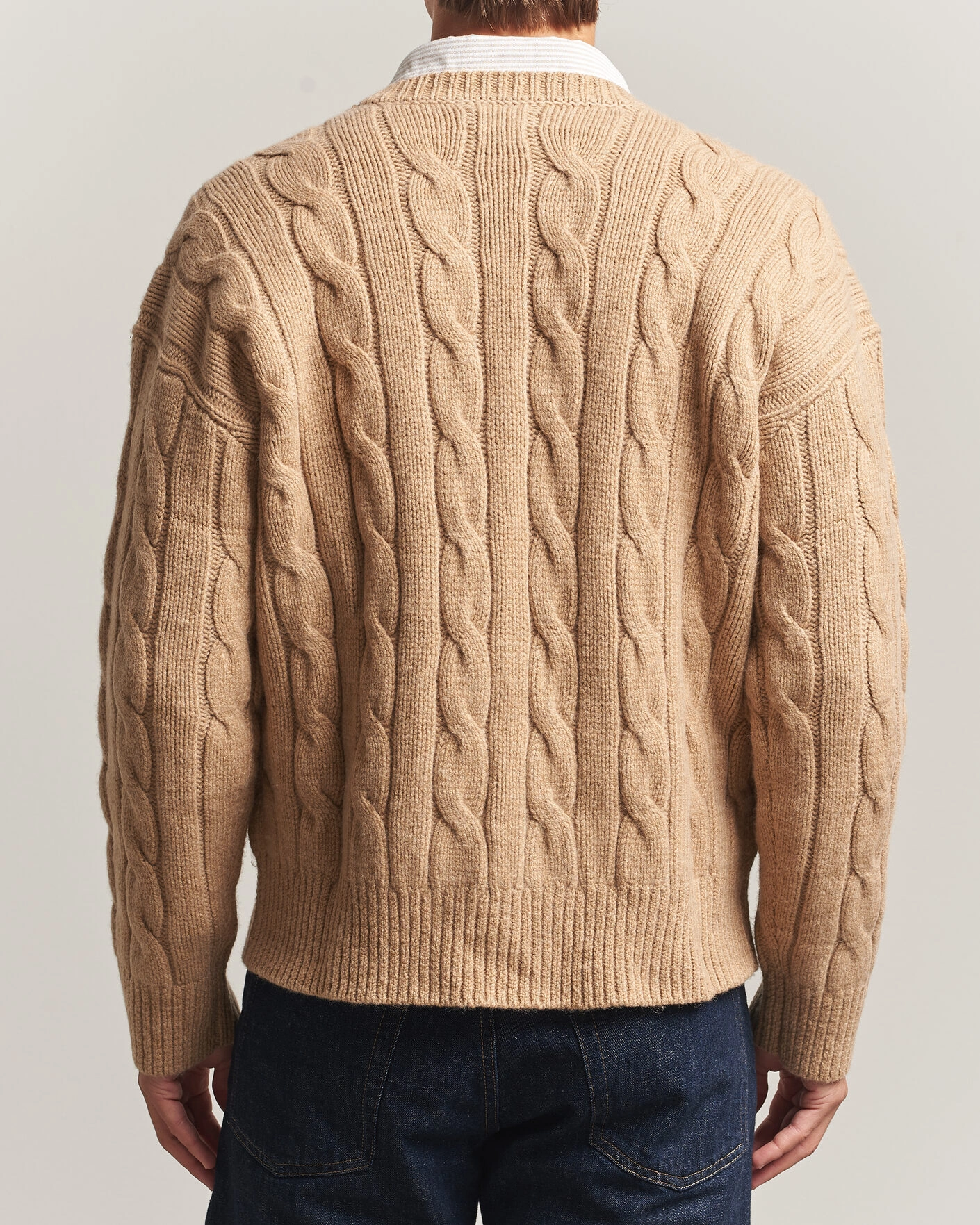 Herr | Tröjor | Polo Ralph Lauren | Exploded Cabel Sweater Camel Melange