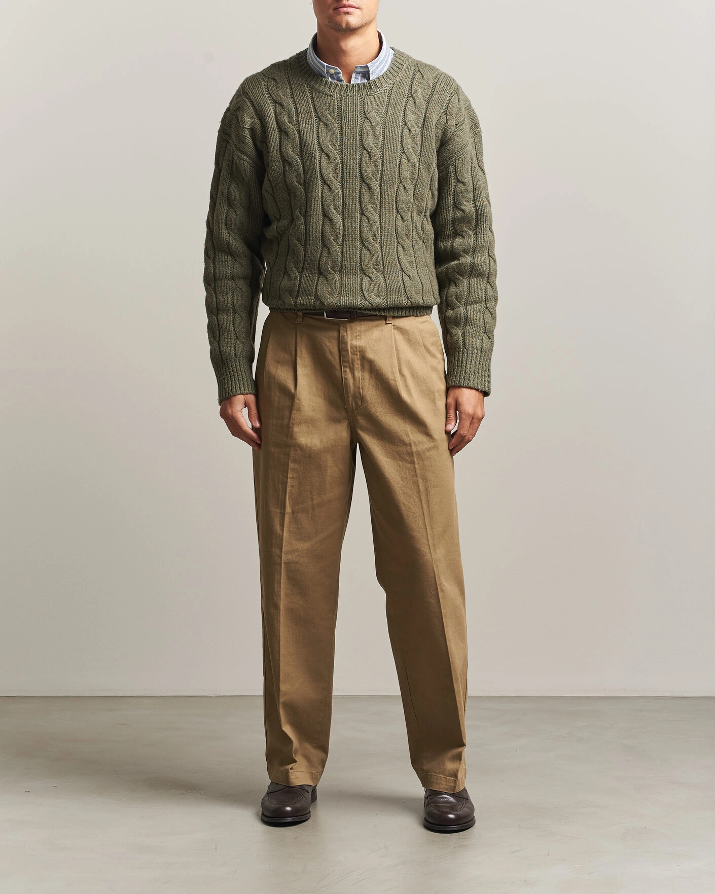 Herr | Tröjor | Polo Ralph Lauren | Exploded Cabel Sweater Treron Olive