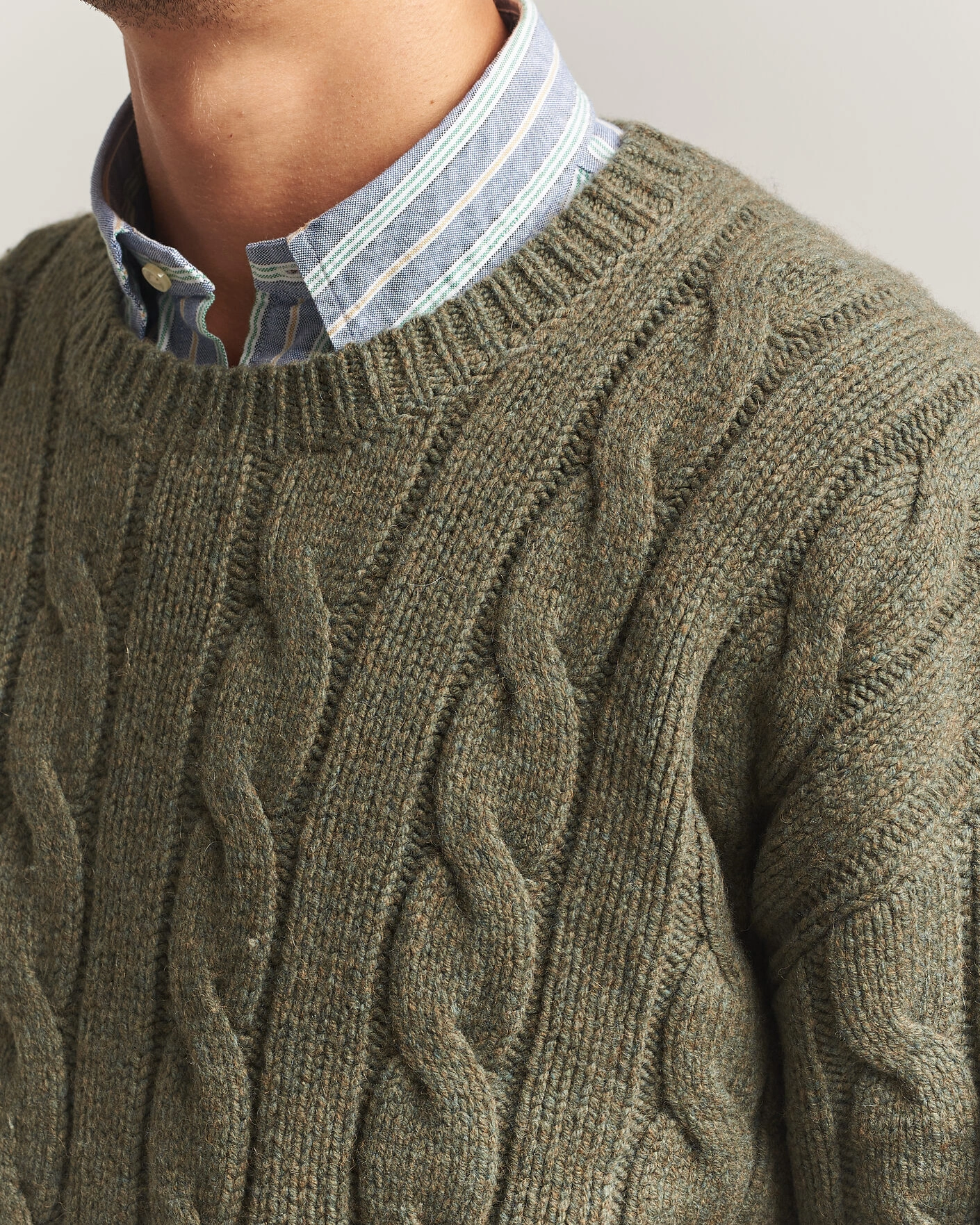 Herr | Tröjor | Polo Ralph Lauren | Exploded Cabel Sweater Treron Olive