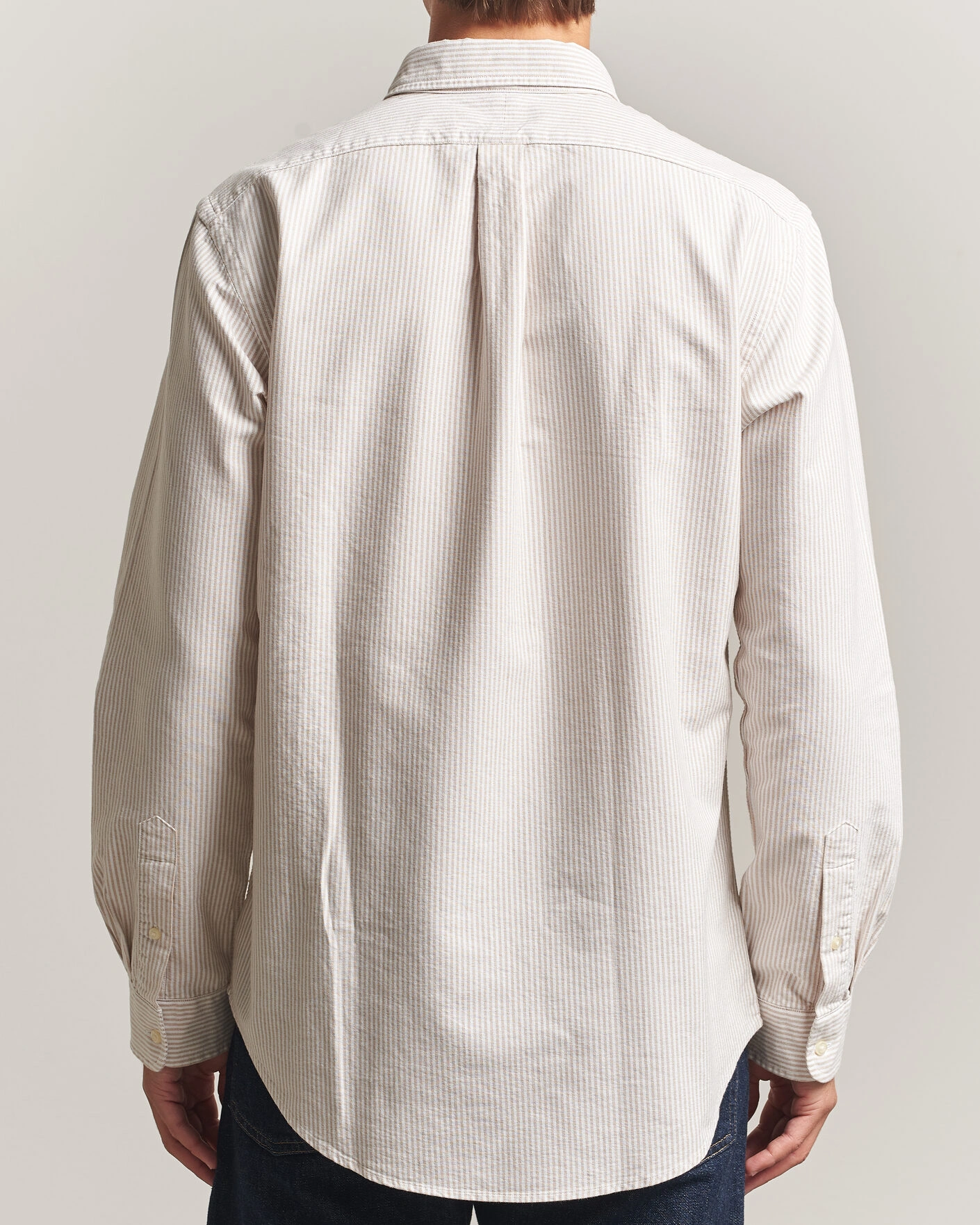 Herr | Skjortor | Polo Ralph Lauren | Custom Fit Striped Oxford Shirt Camel/White