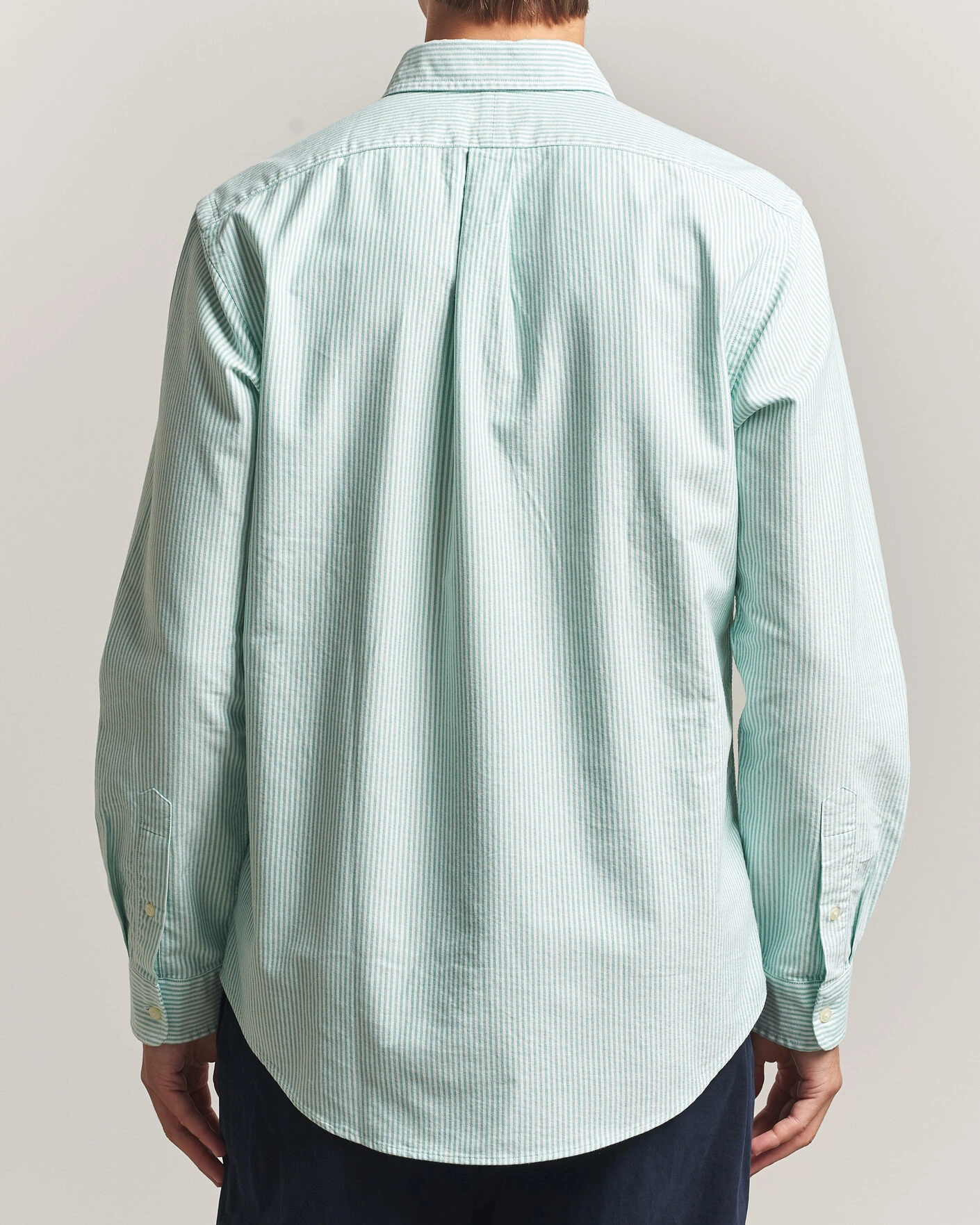 Herr | Skjortor | Polo Ralph Lauren | Custom Fit Striped Oxford Shirt Scarab Green/White