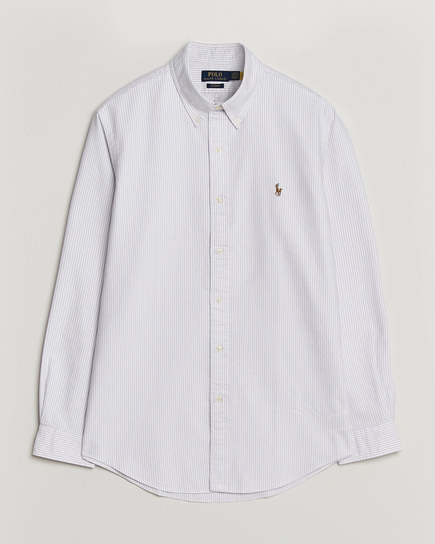 Herr | Skjortor | Polo Ralph Lauren | Custom Fit Striped Oxford Shirt Lilac/White